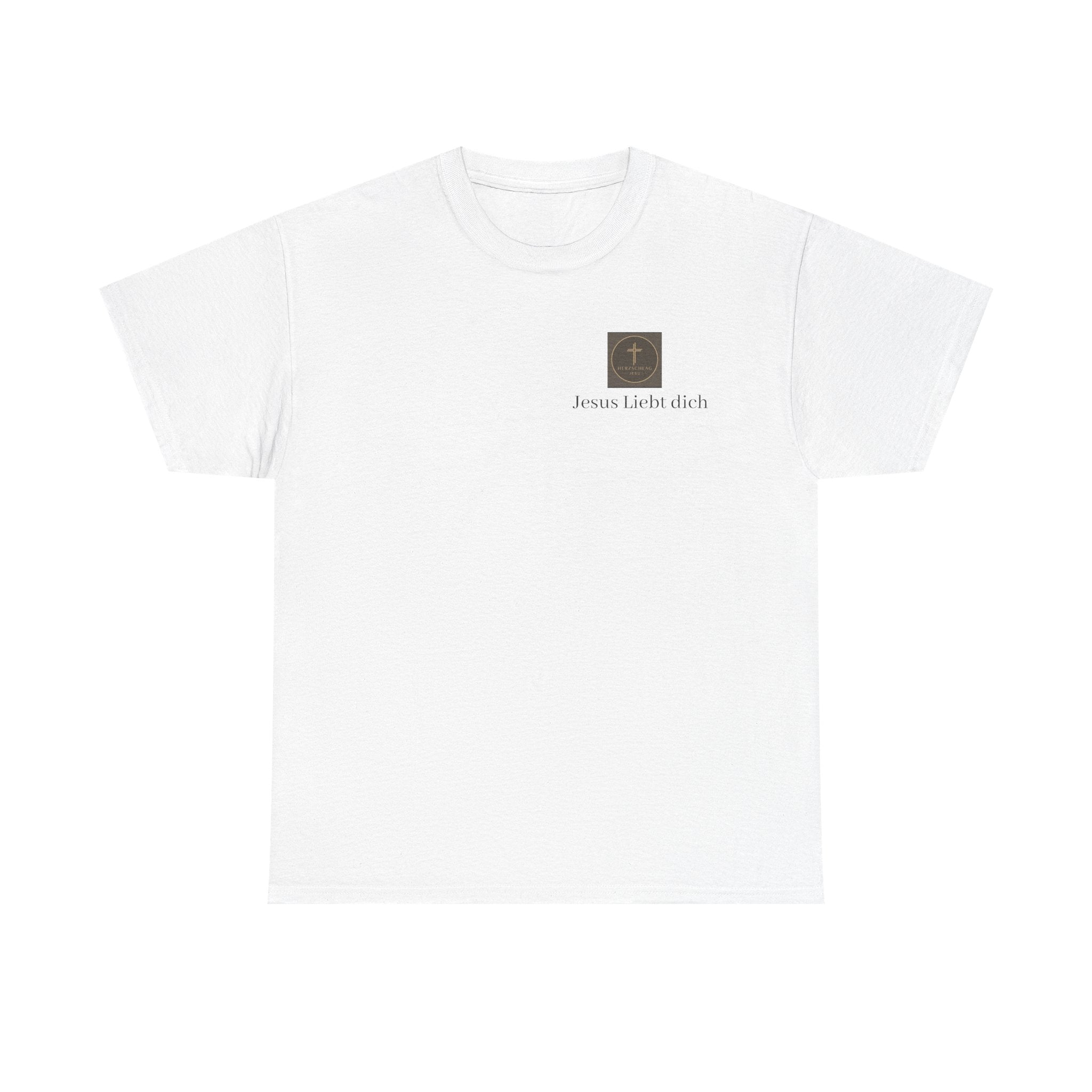 Jesus liebt dich T-Shirt mit Herzschlag Jesu Logo