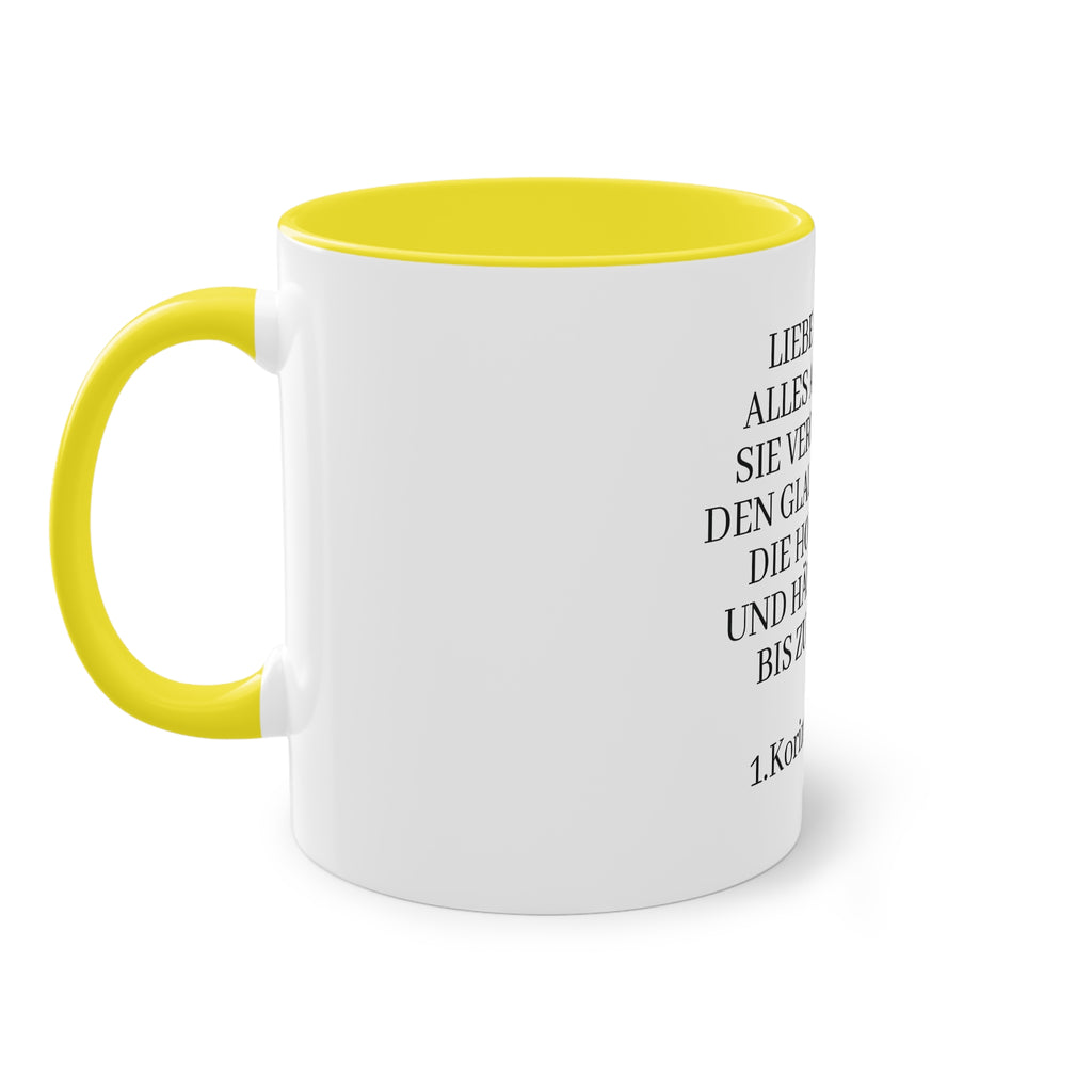 1.Korinther 13:7 - Tasse
