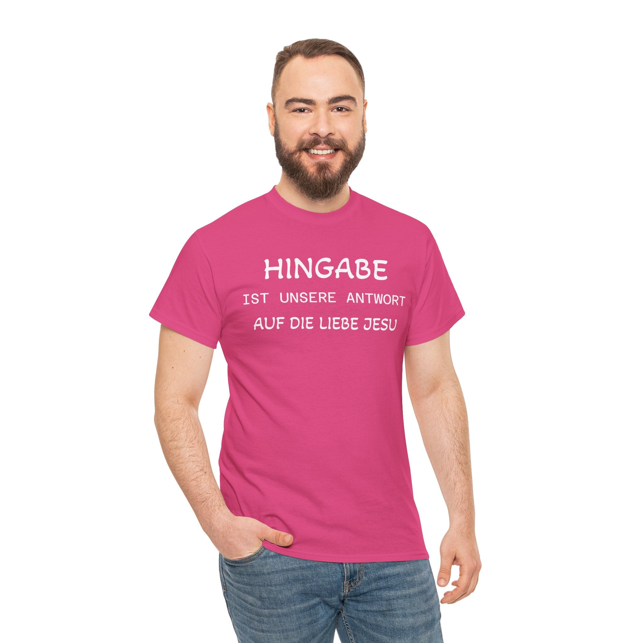 ,,Hingabe ist unsere Antwort auf die Liebe Jesu“ | Christliches Statement T-Shirt