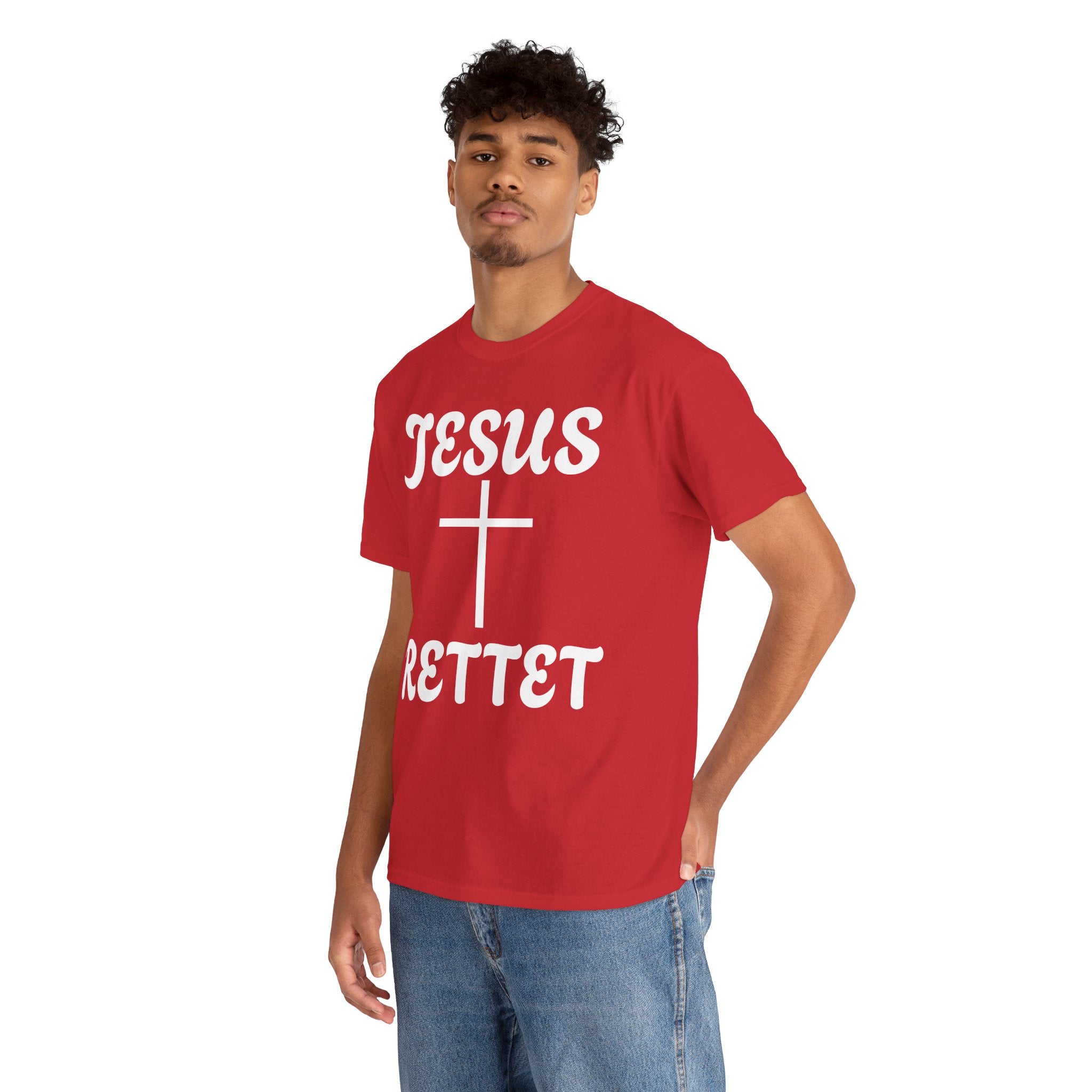 JESUS RETTET T-Shirt mit Kreuz