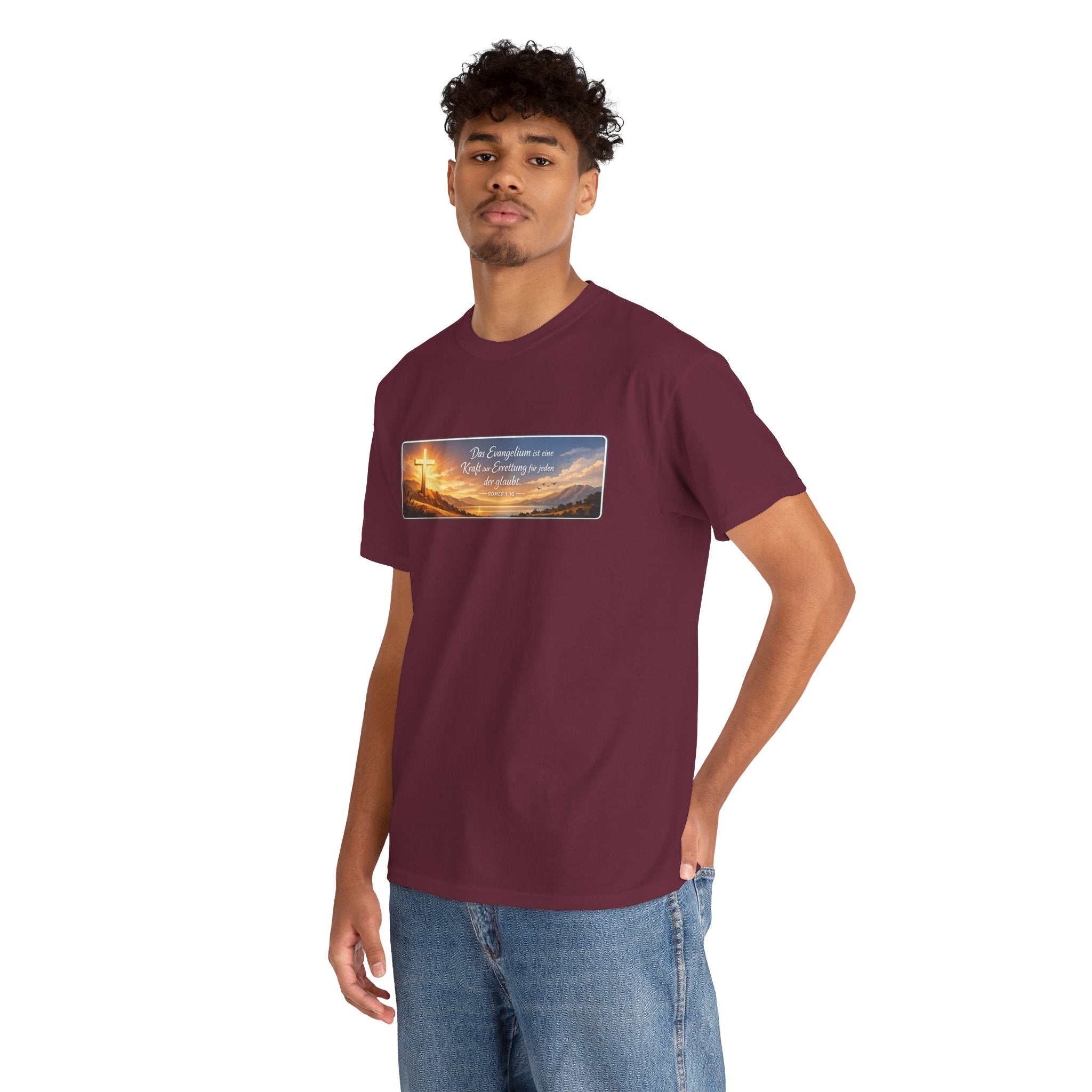 Römer 1:16 ,,Das Evangelium ist eine kraft zur Errettung für jeden der Glaubt,, Design T-Shirt