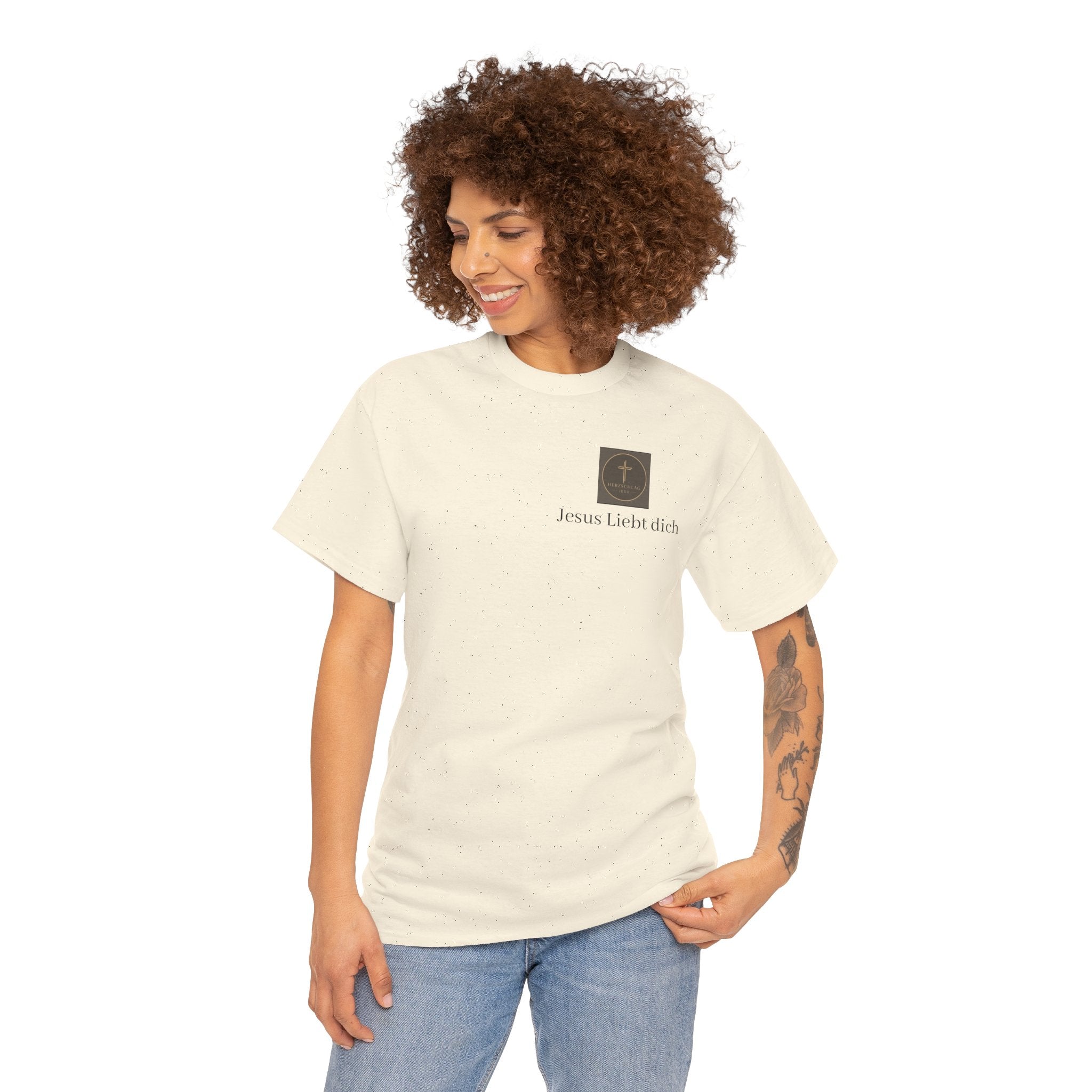 ,,Jesus Liebt dich,, - T-Shirt mit Herzschlag Jesu Logo