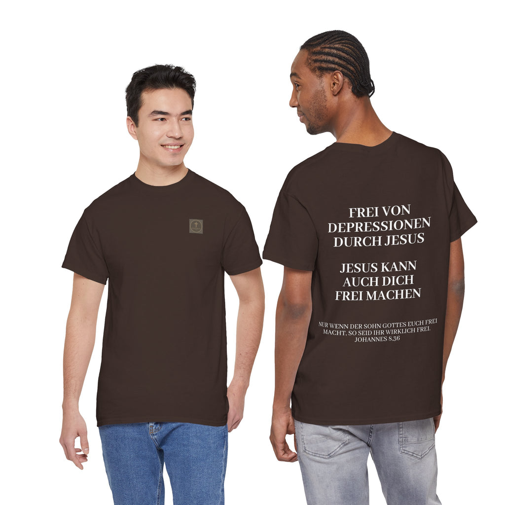 ,,Frei von Depressionen durch Jesus,, - Trage dein Zeugnis - T-Shirt