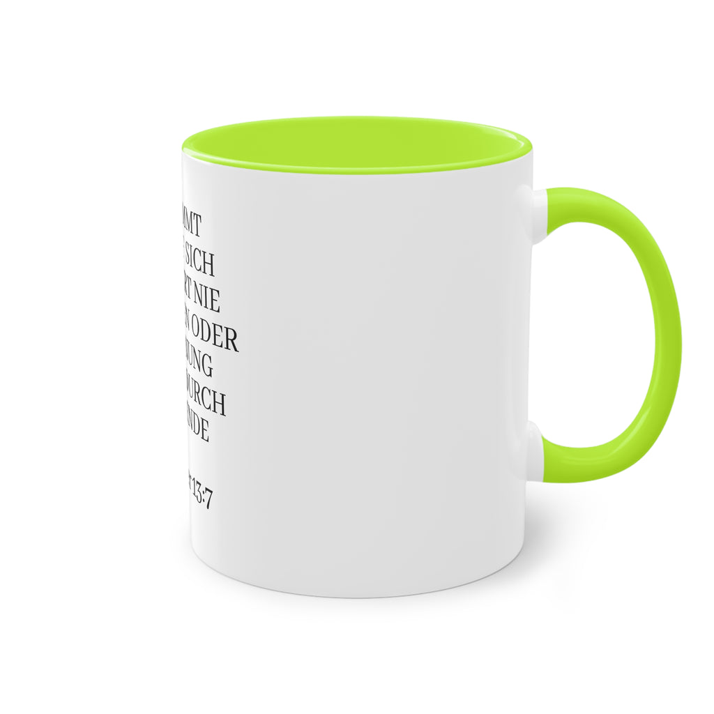 1.Korinther 13:7 - Tasse