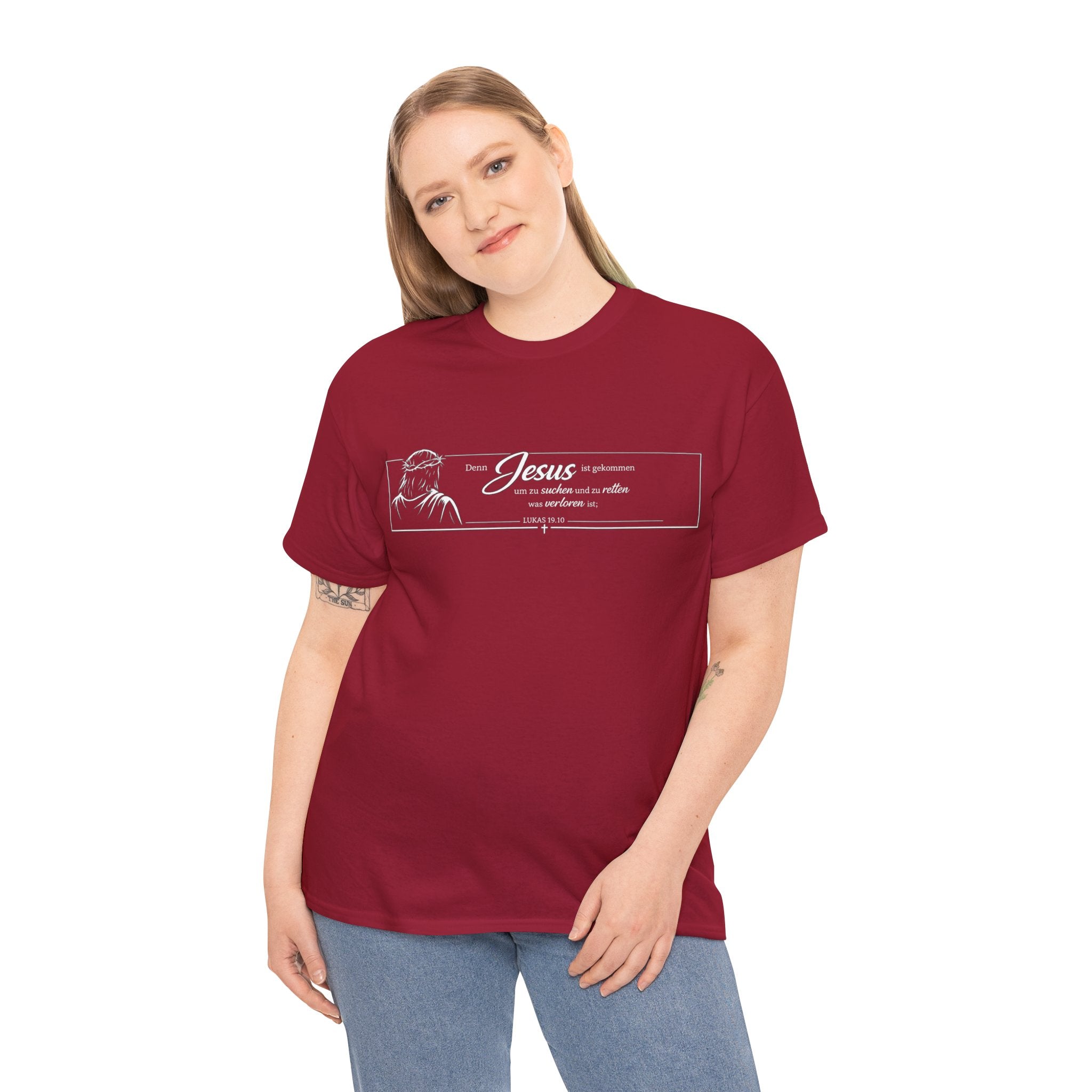 Lukas 19:10 ..Denn Jesus ist gekommen um zu suchen und zu retten was verloren ist,, Design T-Shirt