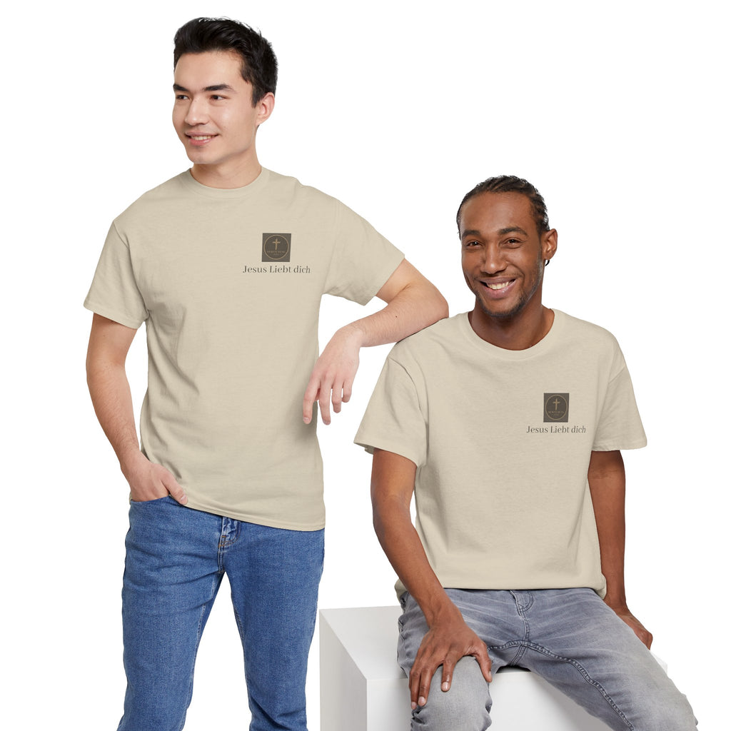 Jesus liebt dich T-Shirt mit Herzschlag Jesu Logo