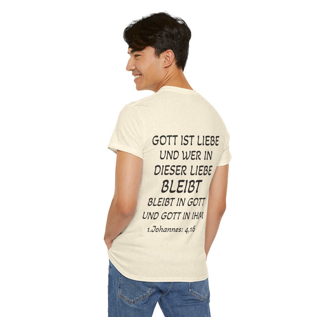 1.Johannes: 4,16 - Rückseite T-Shirt