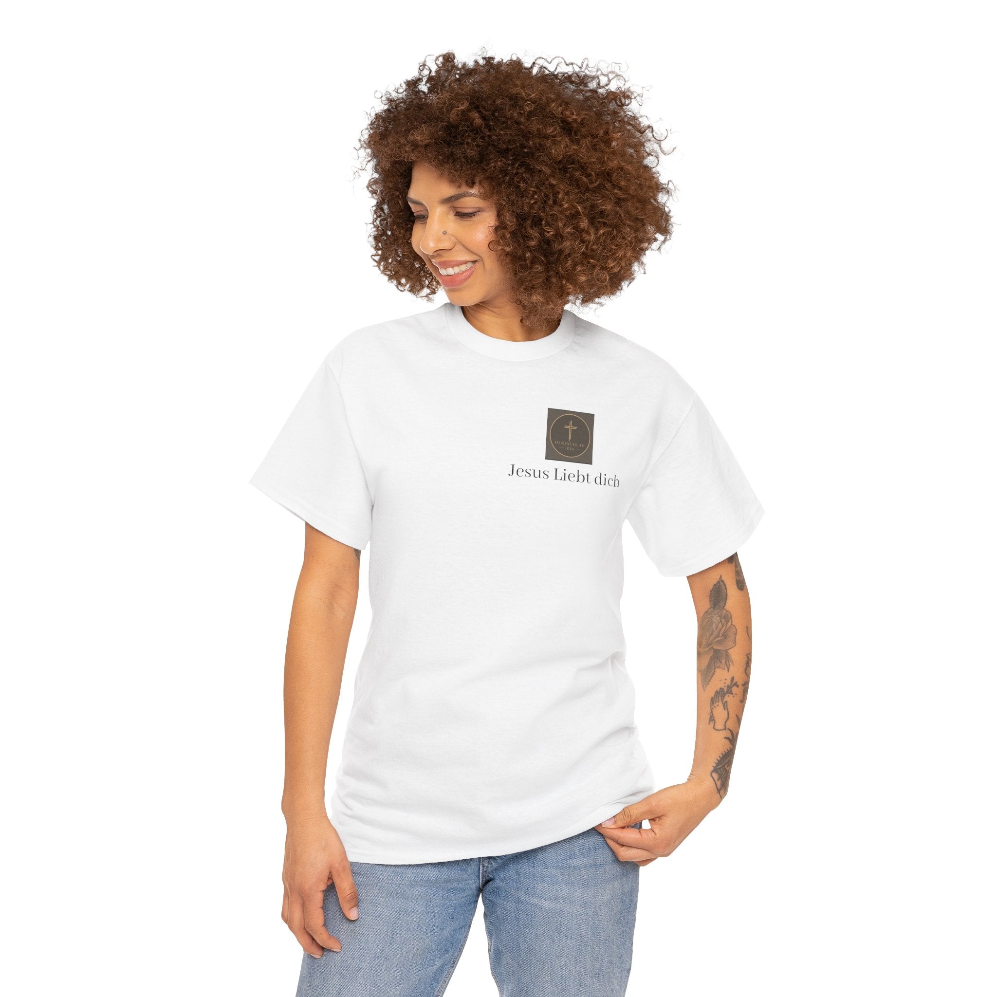 ,,Jesus Liebt dich,, - T-Shirt mit Herzschlag Jesu Logo