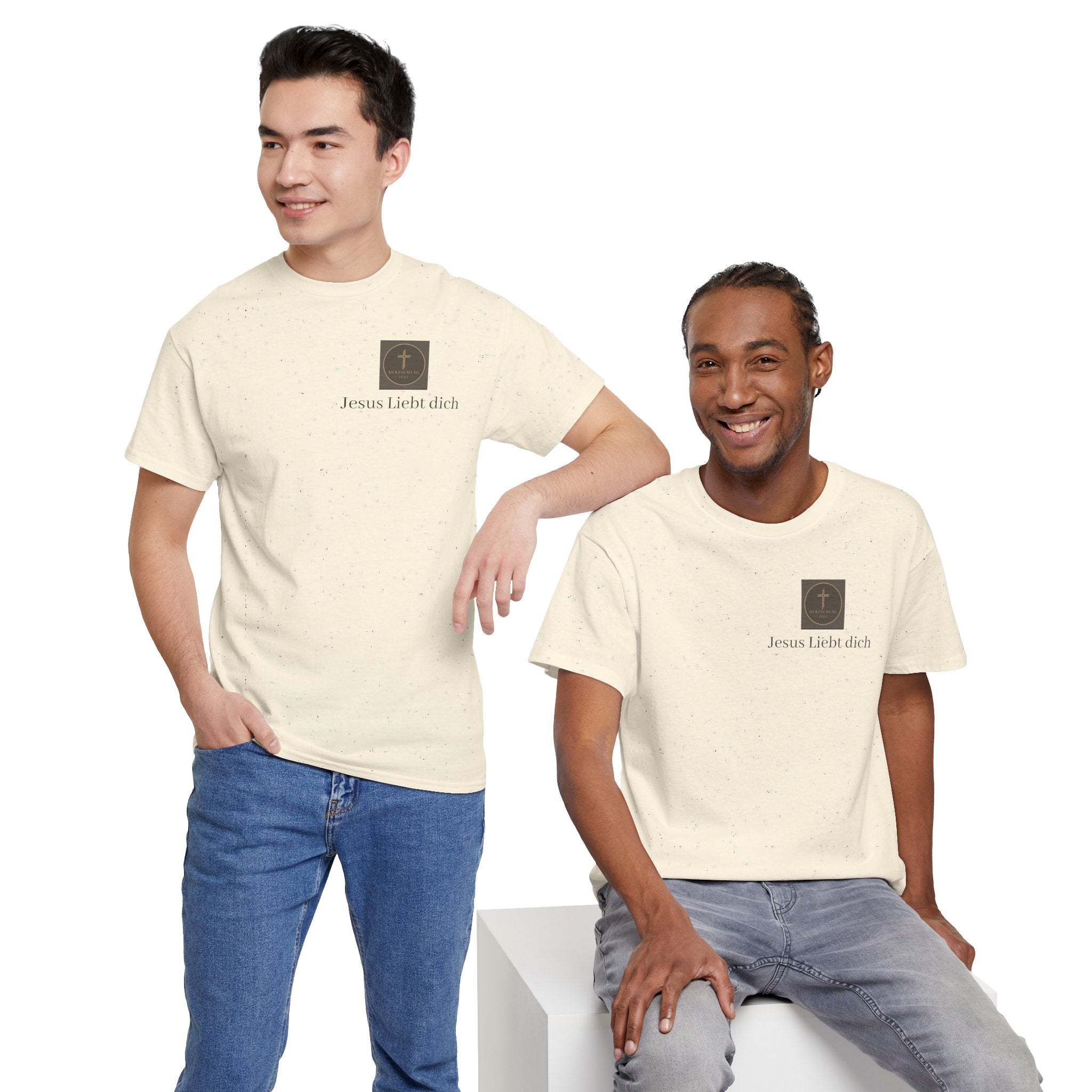 ,,Jesus Liebt dich,, - T-Shirt mit Herzschlag Jesu Logo