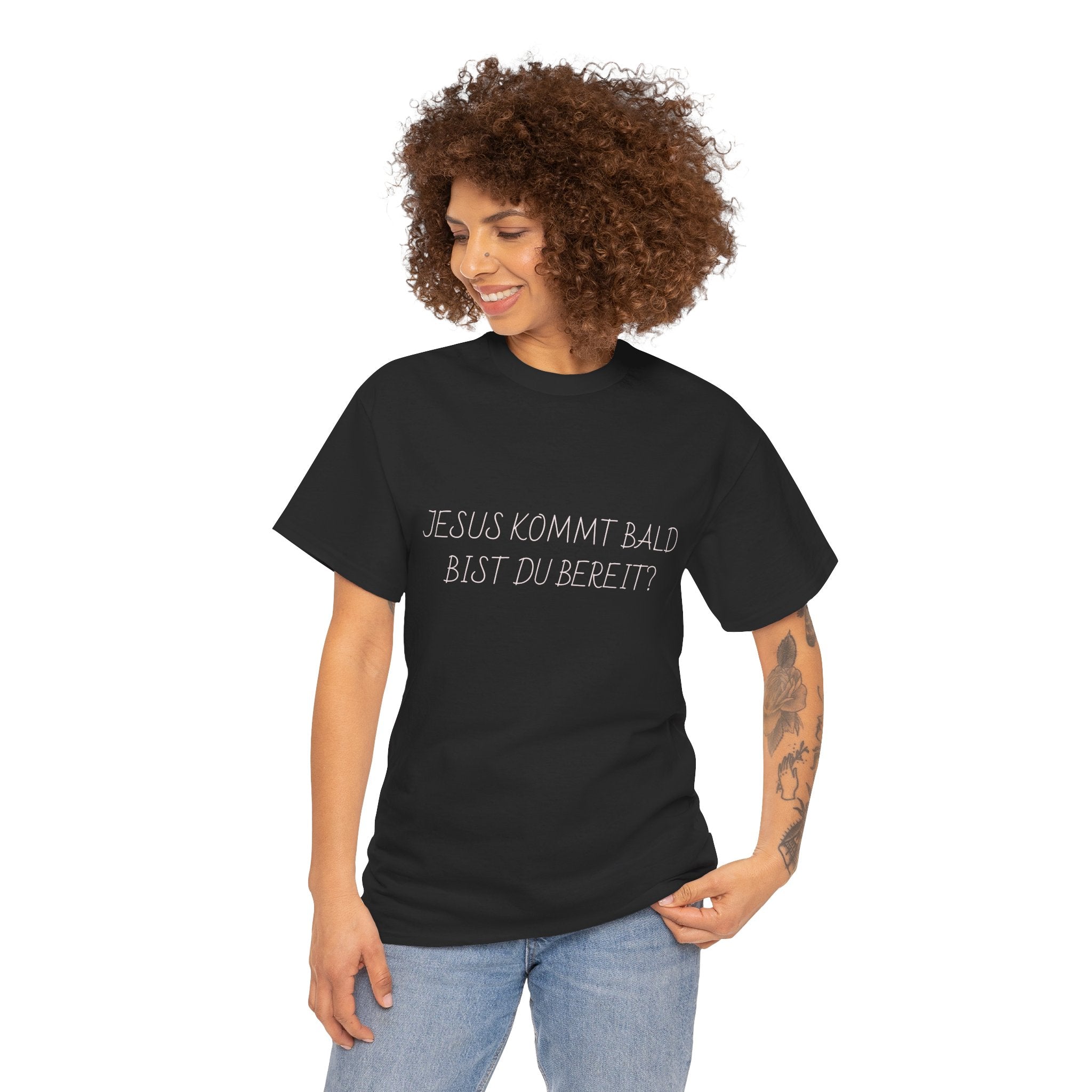 Jesus kommt bald, bist du bereit? German Christian Faith T‑Shirt