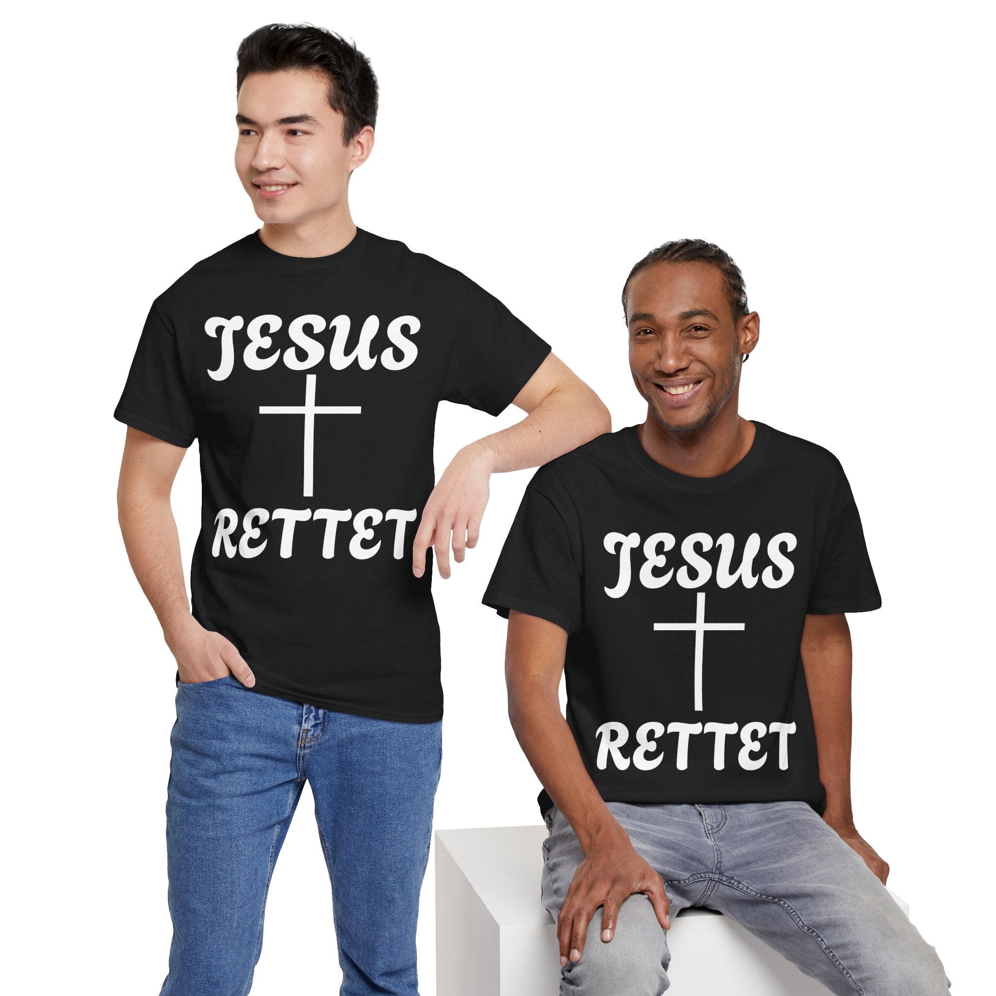 JESUS RETTET T-Shirt mit Kreuz