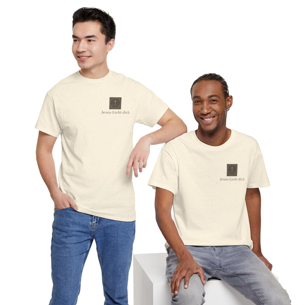 Jesus liebt dich T-Shirt mit Herzschlag Jesu Logo