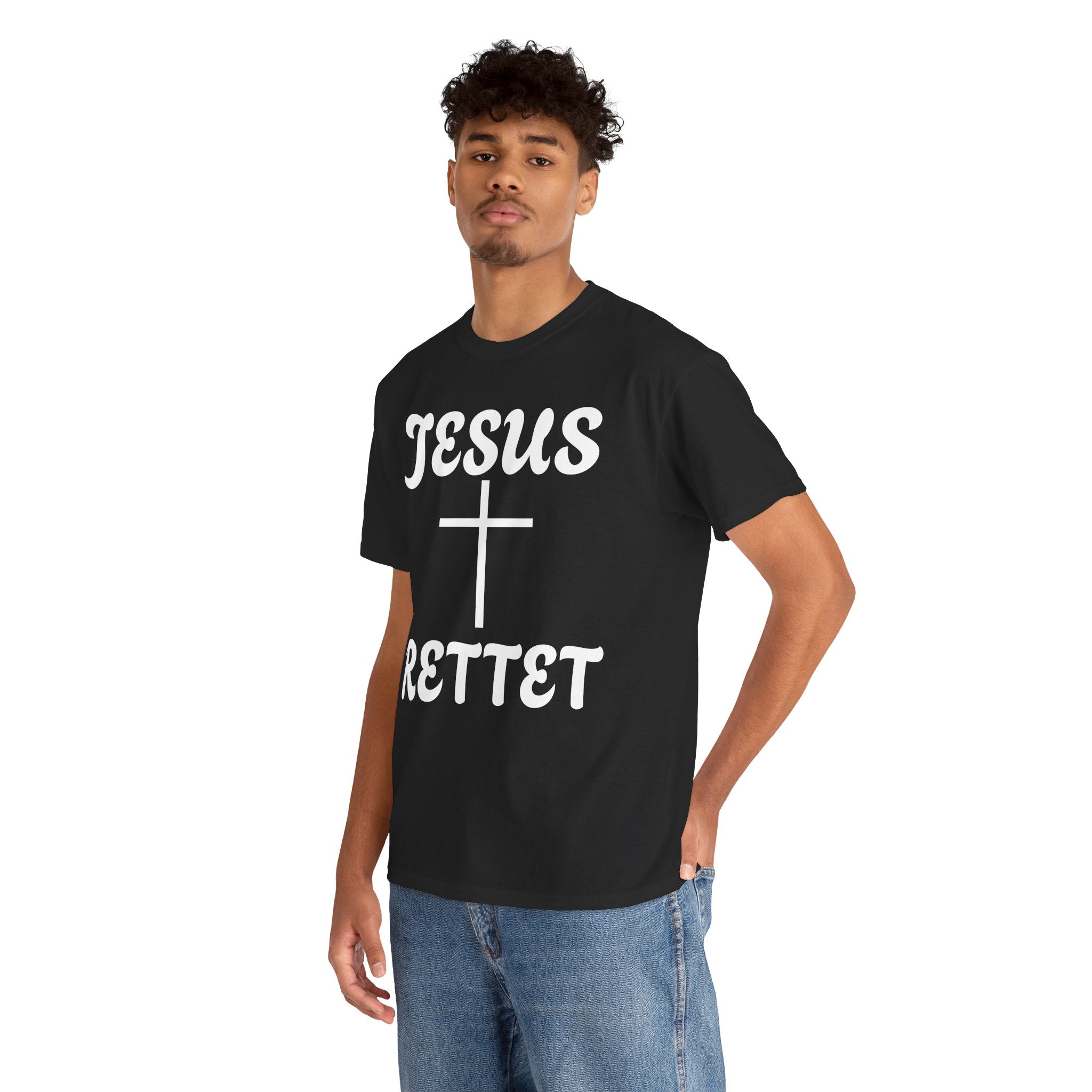 JESUS RETTET T-Shirt mit Kreuz