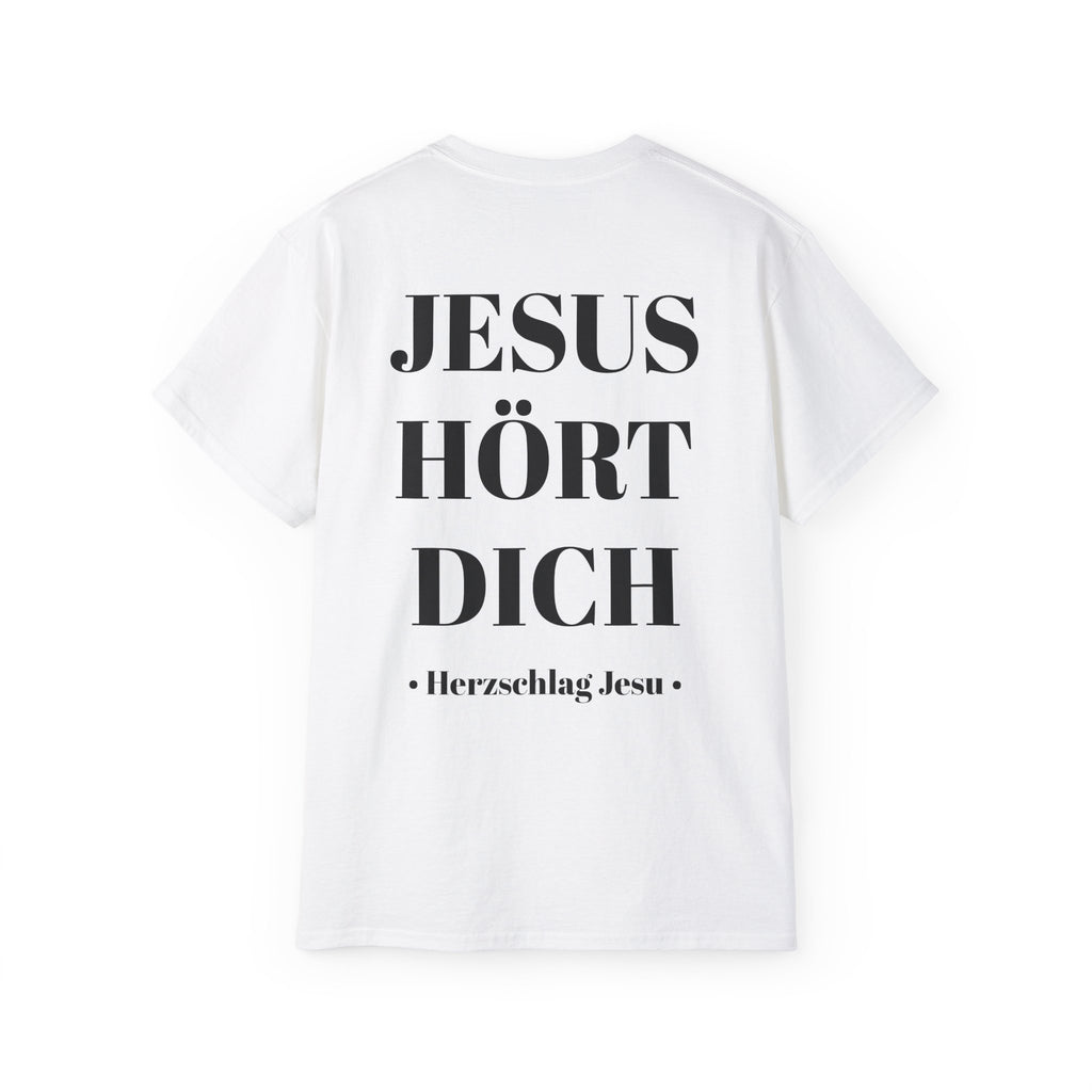 Jesus liebt dich vorne und Jesus hört dich hinten - Heavyweight T-Shirt