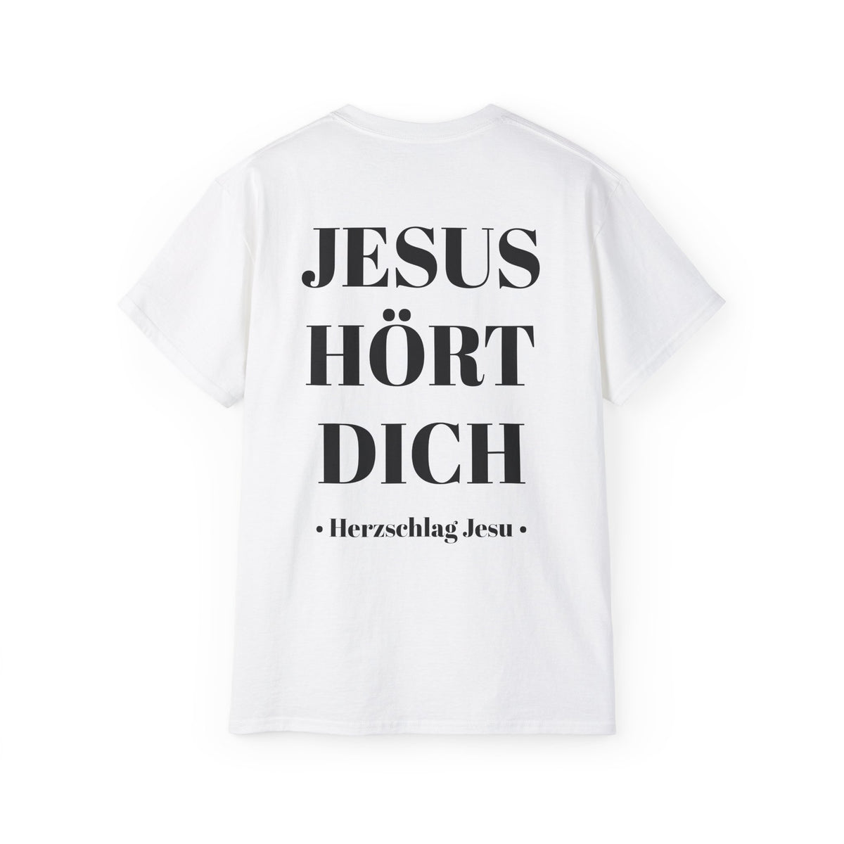 Jesus liebt dich vorne und Jesus hört dich hinten - Heavyweight T-Shirt