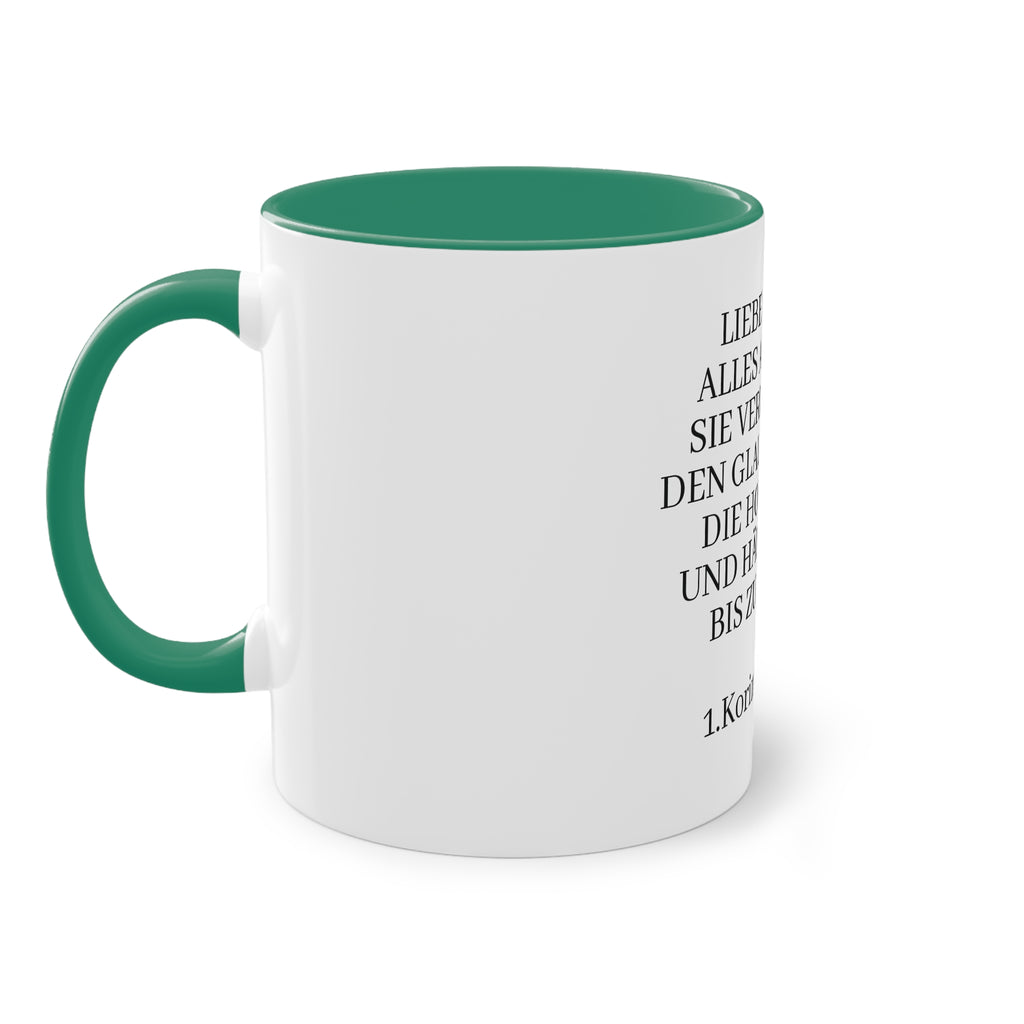 1.Korinther 13:7 - Tasse