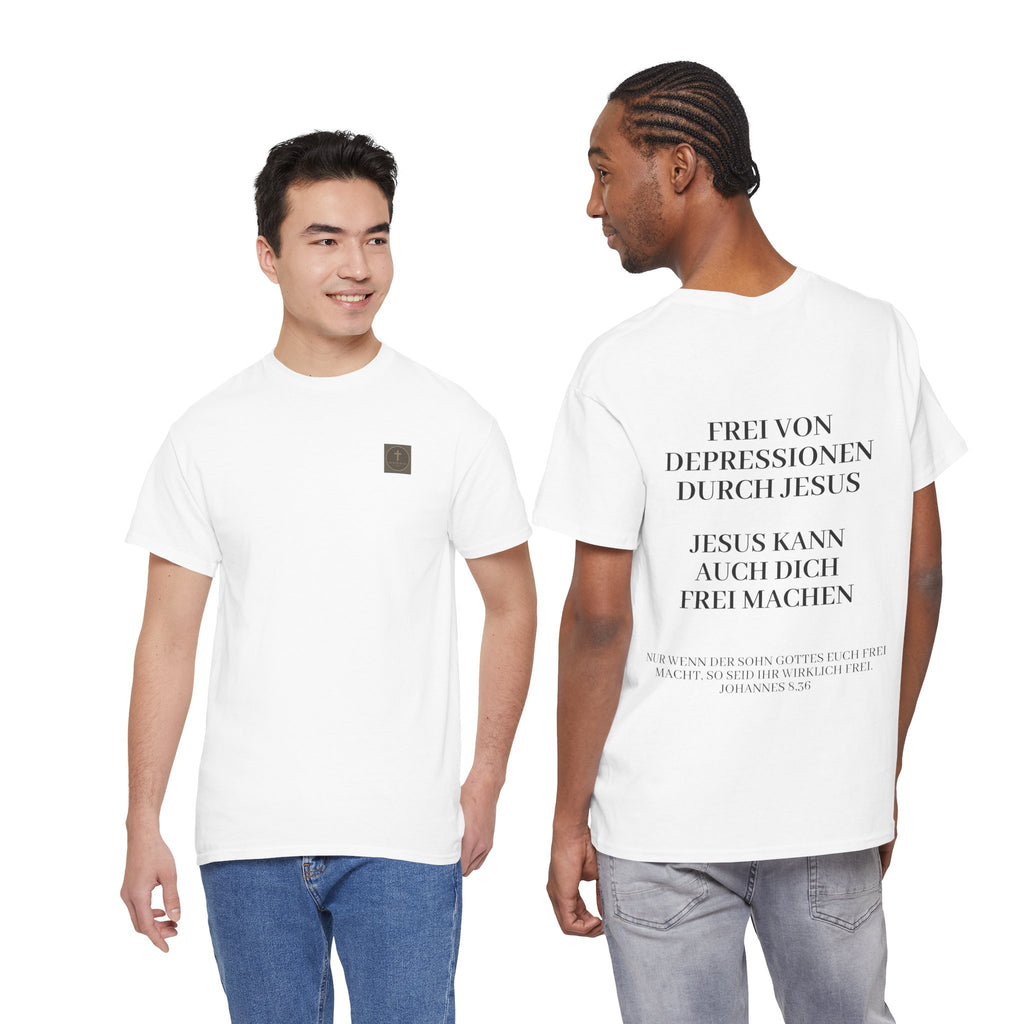 ,,Frei von Depressionen durch Jesus,, - Trage dein Zeugnis - T-Shirt