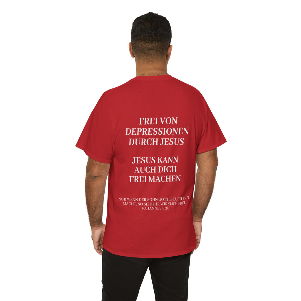 ,,Frei von Depressionen durch Jesus,, - Trage dein Zeugnis - T-Shirt