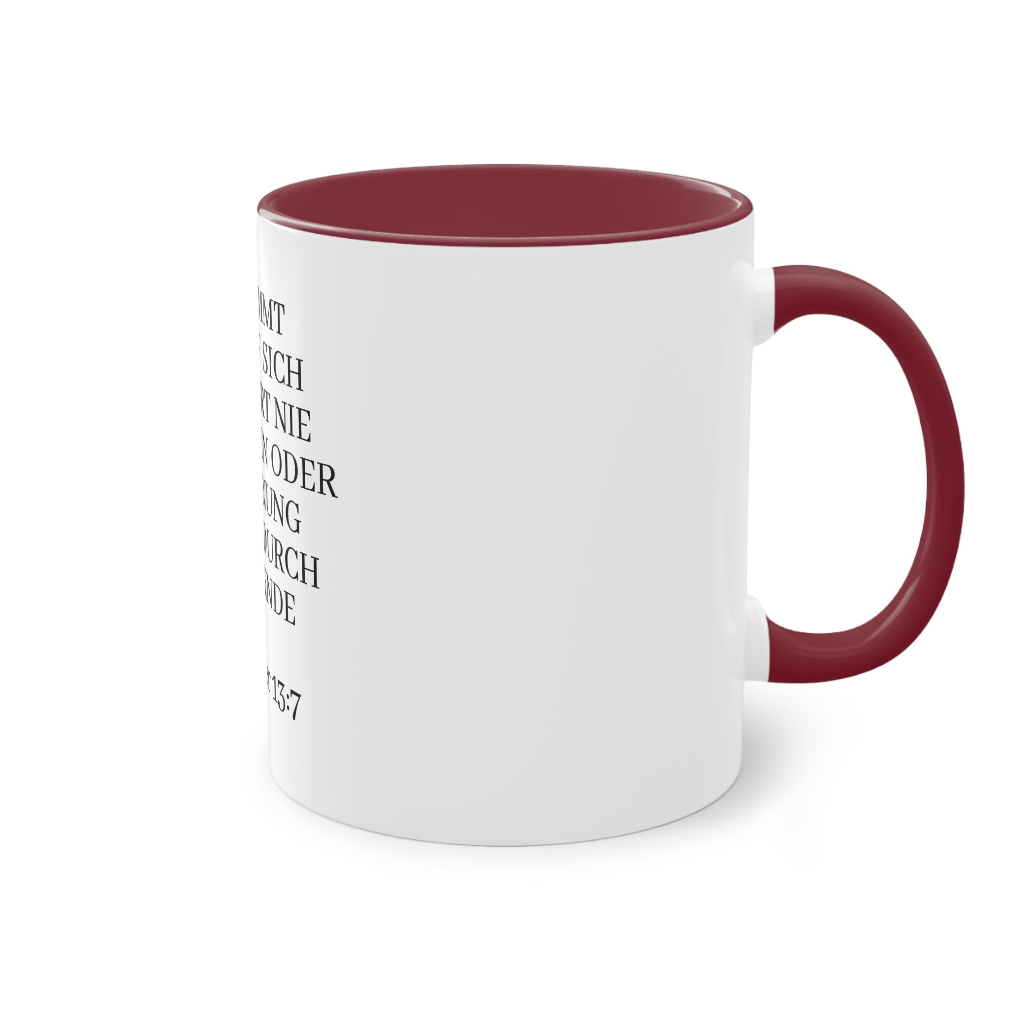 1.Korinther 13:7 - Tasse