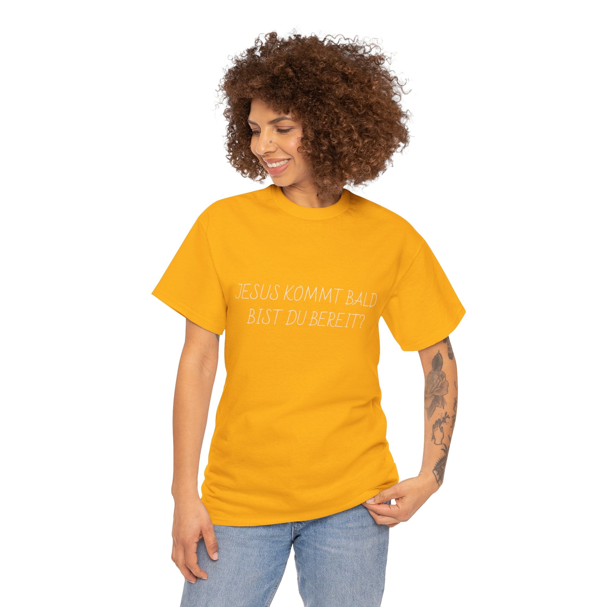 Jesus kommt bald, bist du bereit? German Christian Faith T‑Shirt
