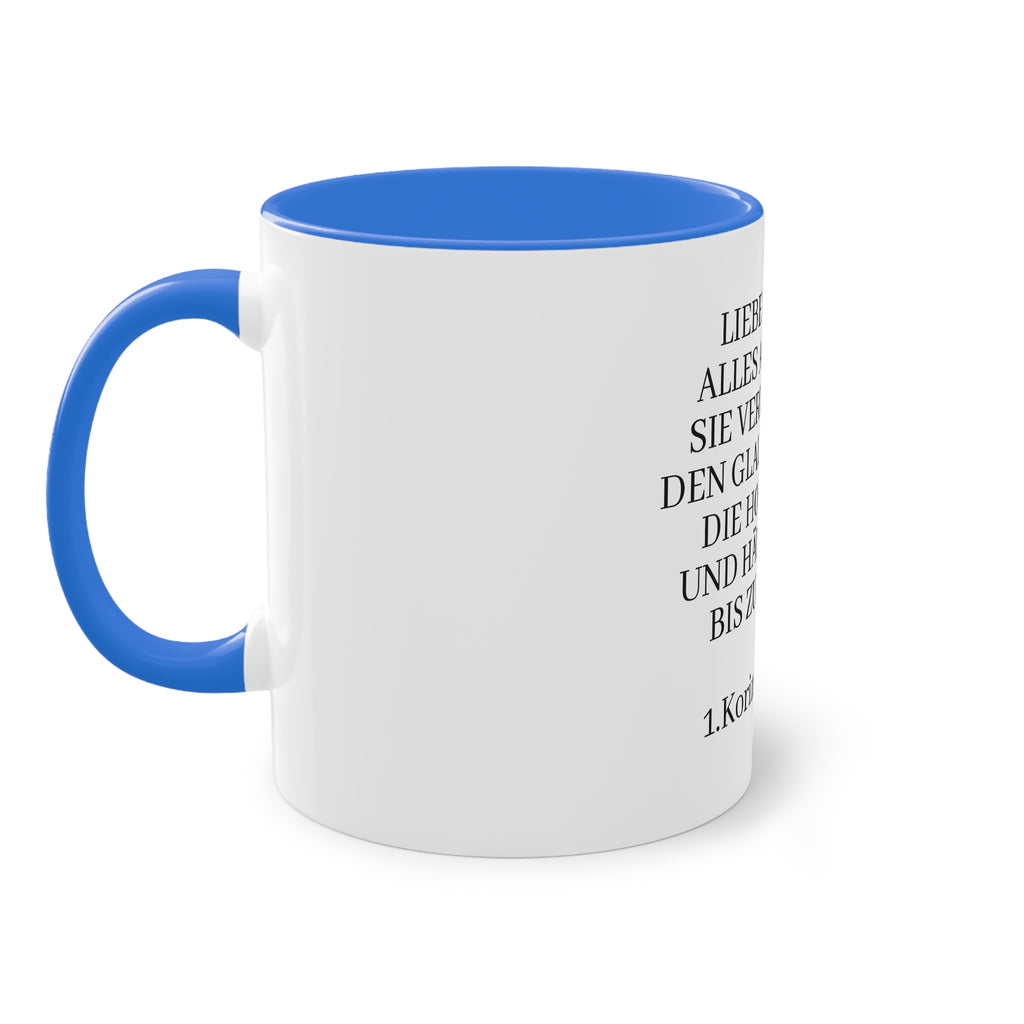 1.Korinther 13:7 - Tasse