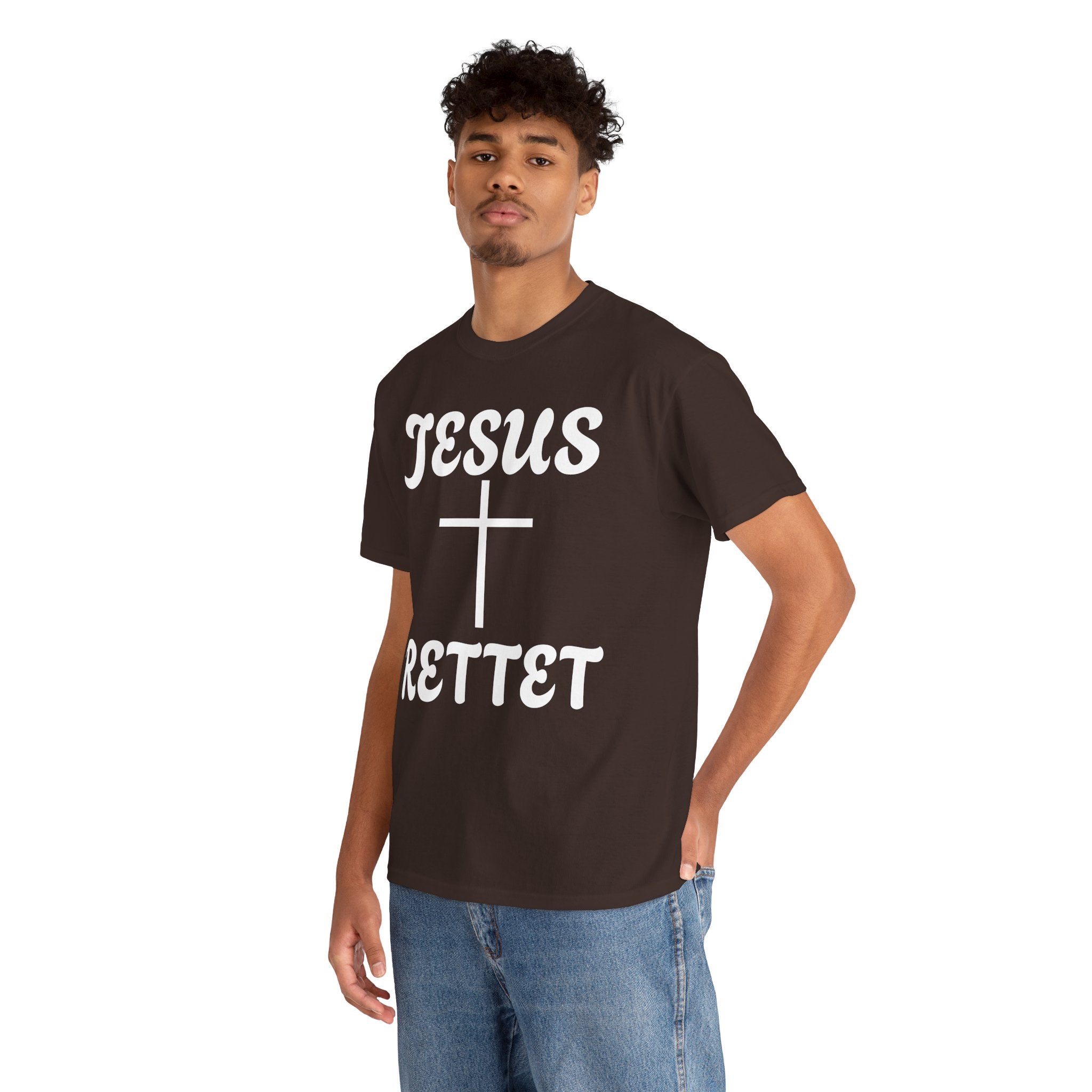 JESUS RETTET T-Shirt mit Kreuz