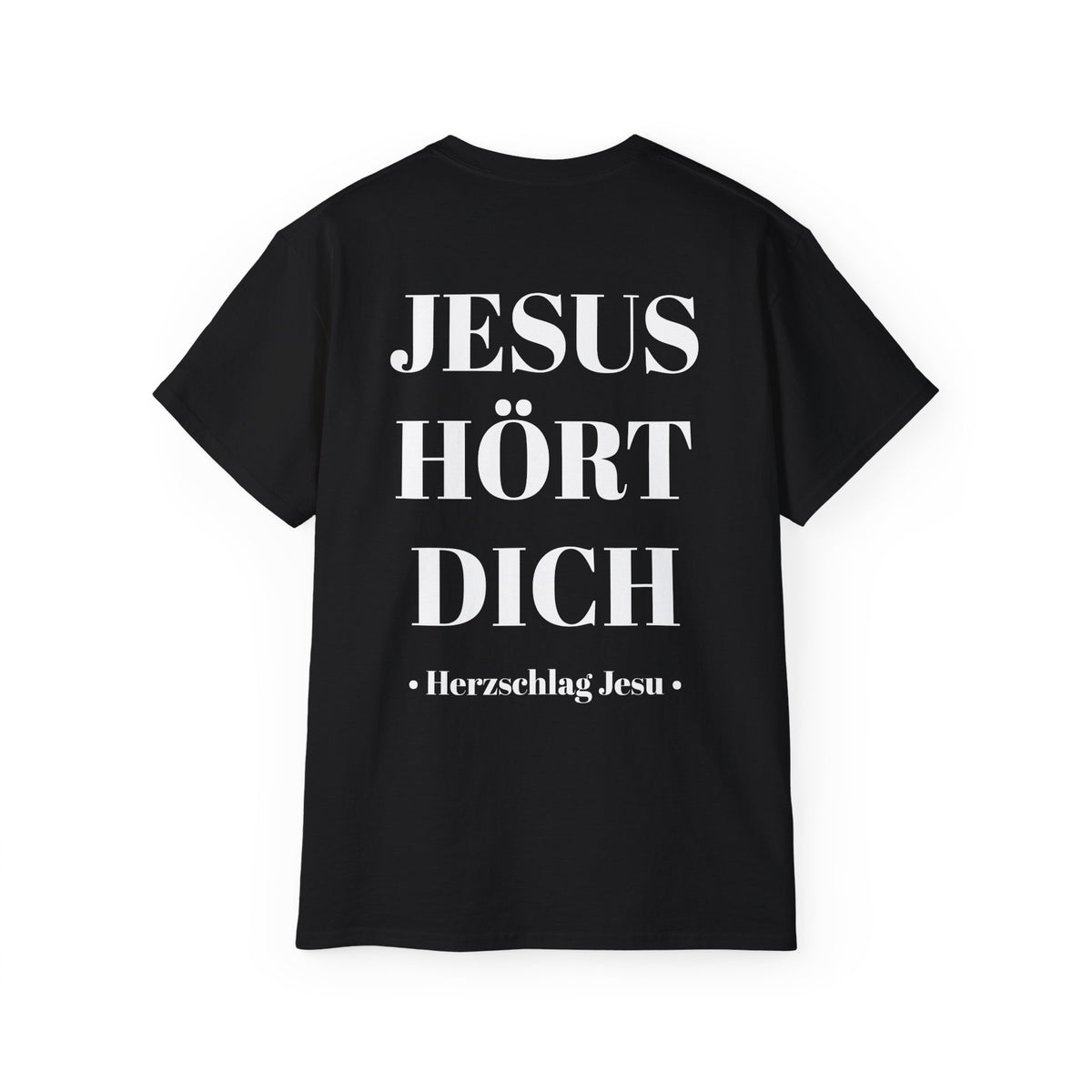 Jesus liebt dich vorne und Jesus hört dich hinten - Heavyweight T-Shirt