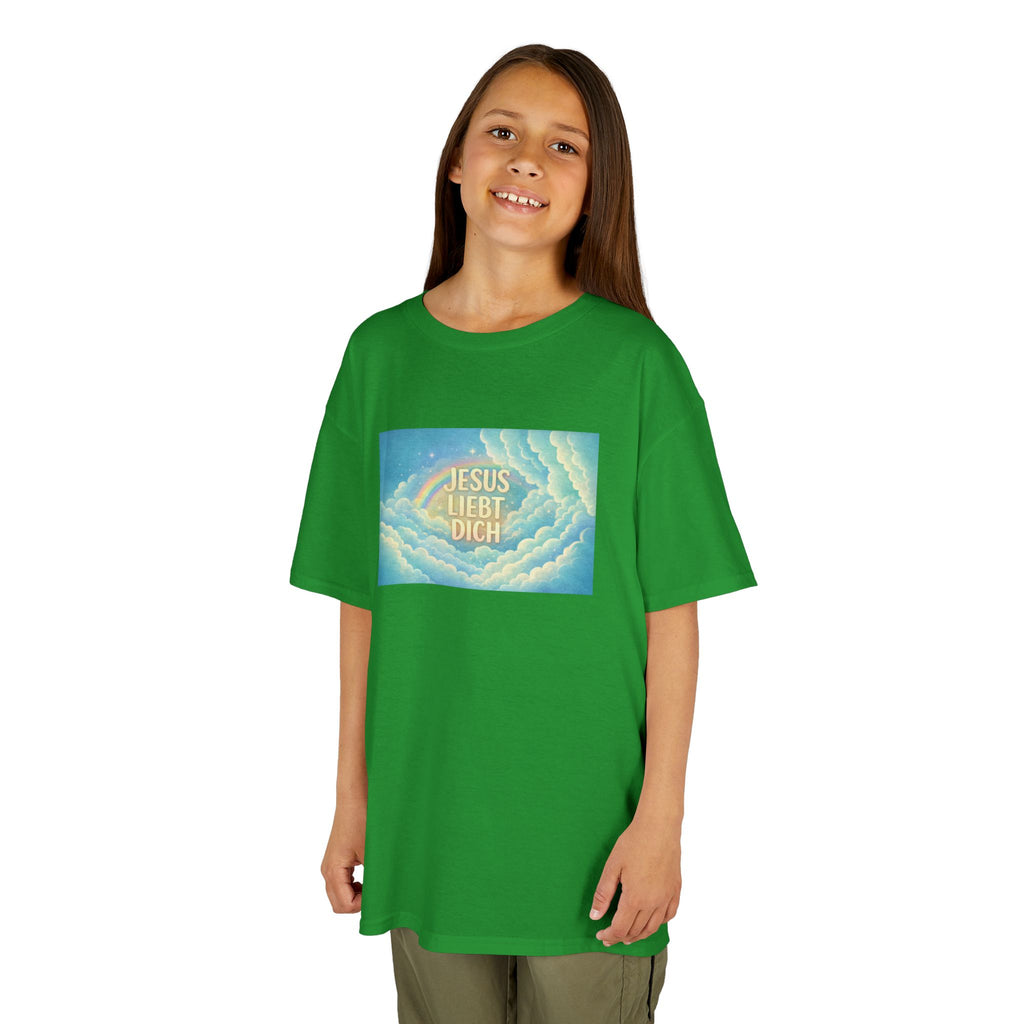"Jesus liebt dich" Himmel Design Kids T-Shirt