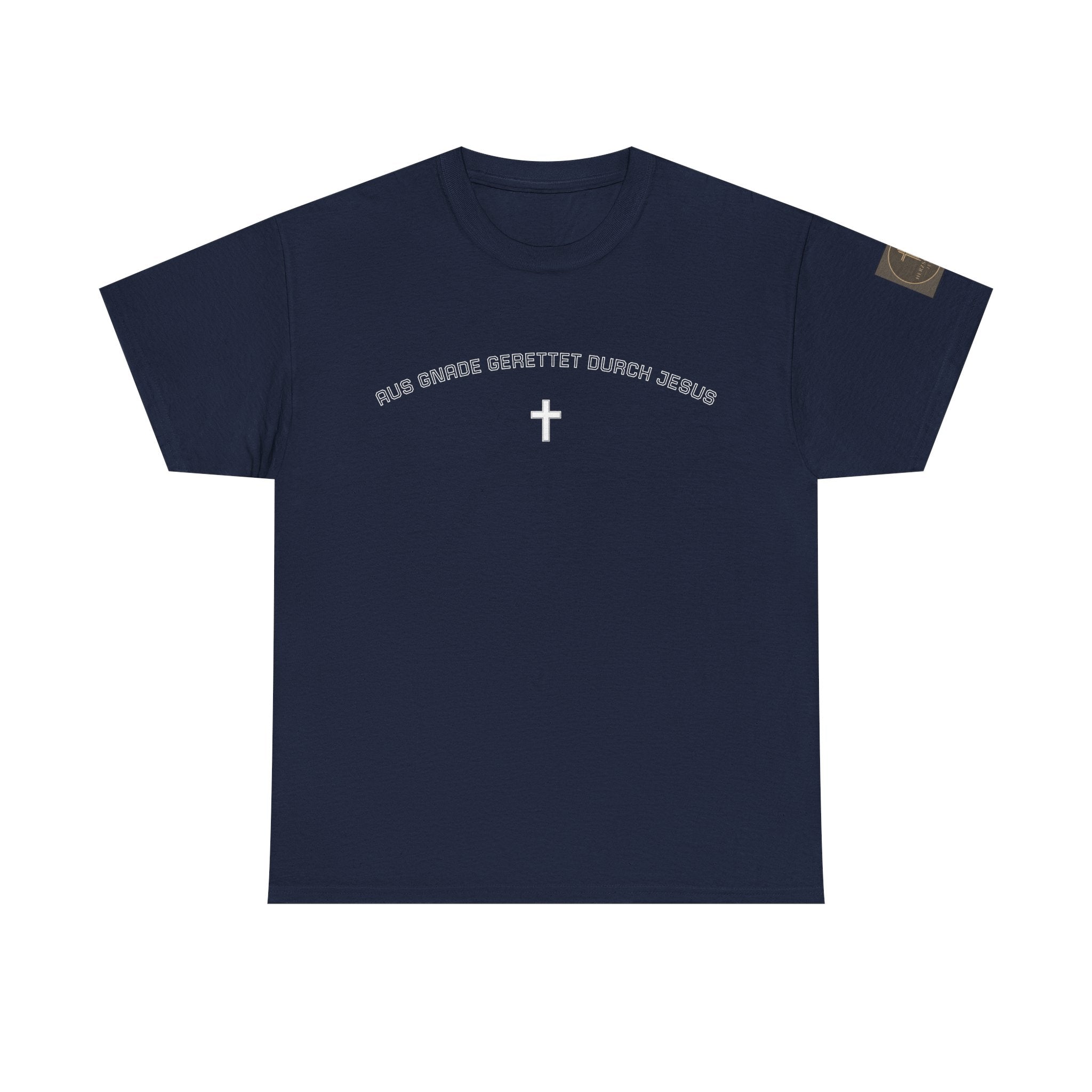 ,,Aus Gnade Gerettet durch Jesus,, Mit Kreuz T-Shirt