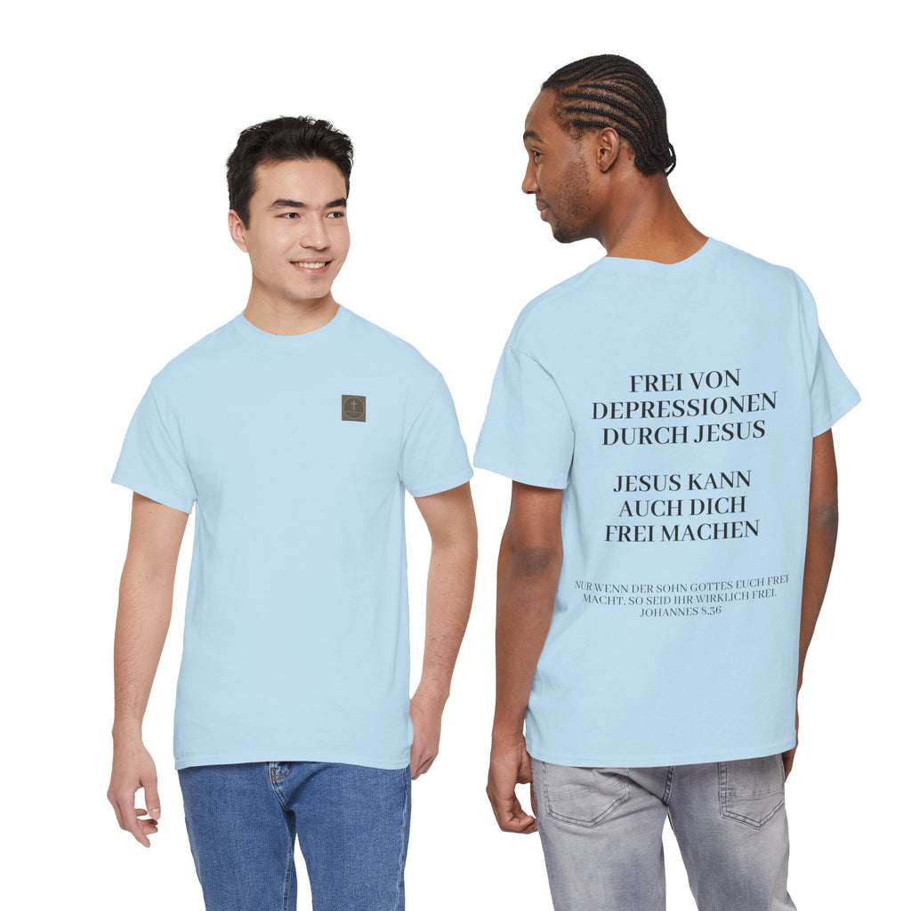 ,,Frei von Depressionen durch Jesus,, - Trage dein Zeugnis - T-Shirt
