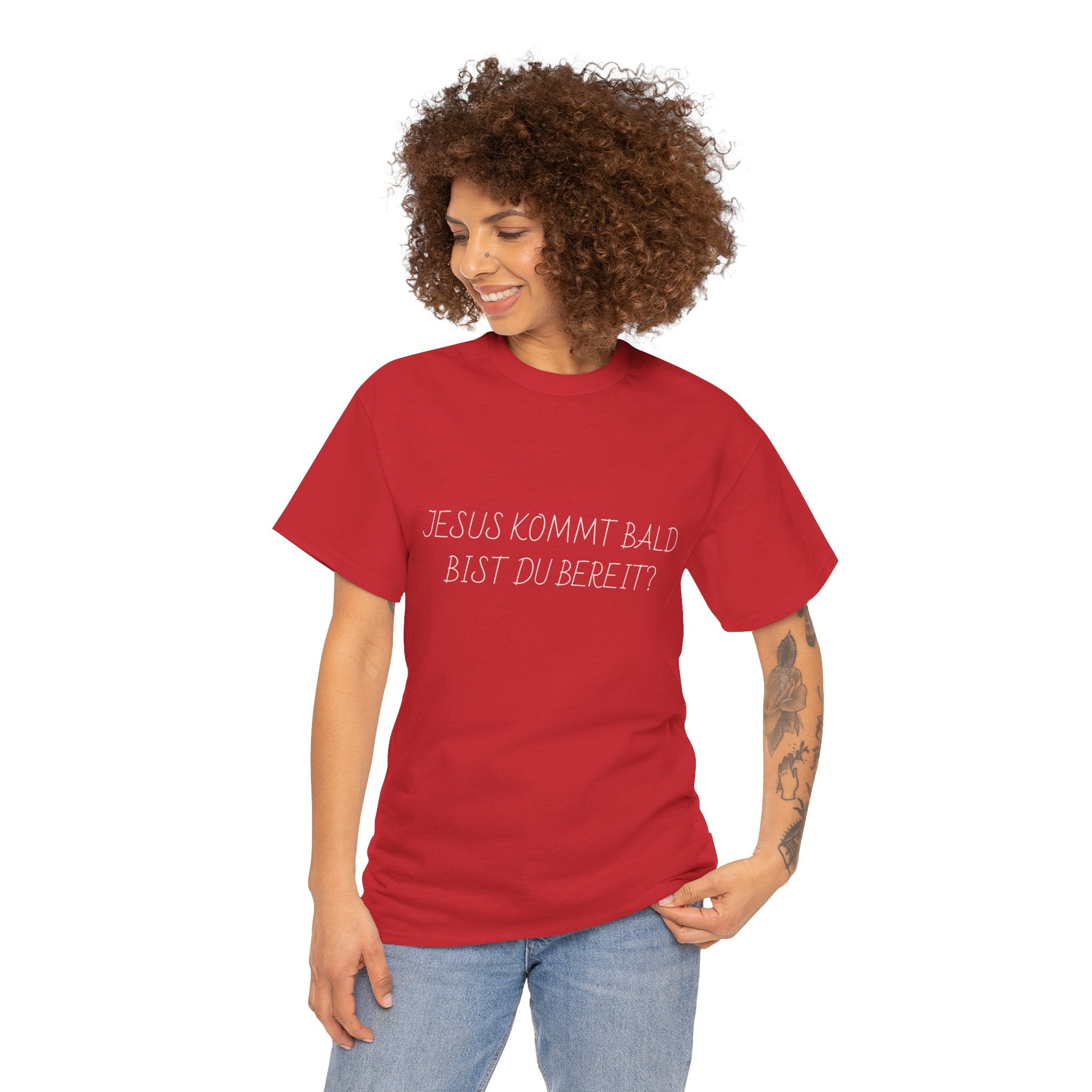 Jesus kommt bald, bist du bereit? German Christian Faith T‑Shirt