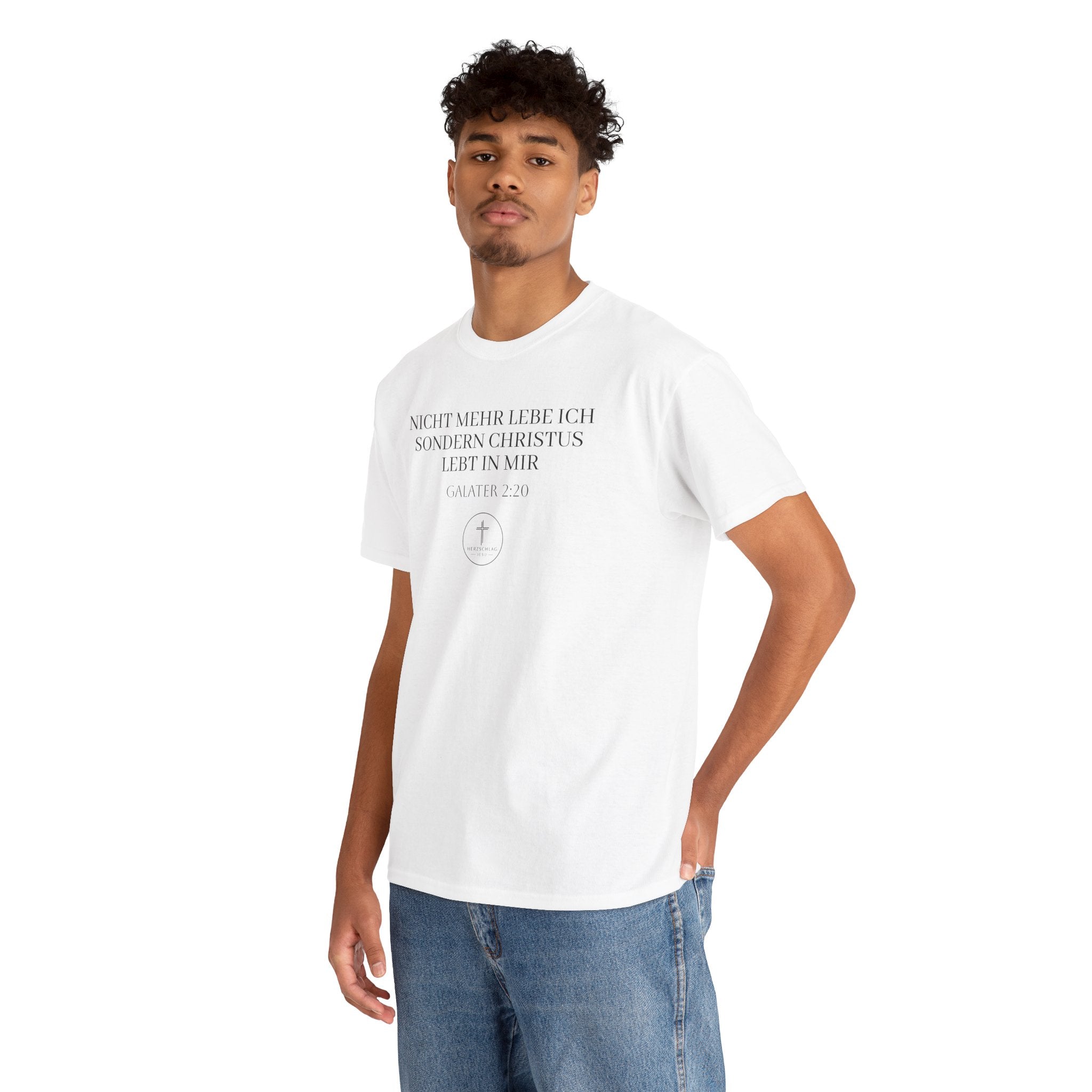 ,,Nicht mehr lebe ich sondern Christus lebt in mir,, Galater 2:20 - T-Shirt