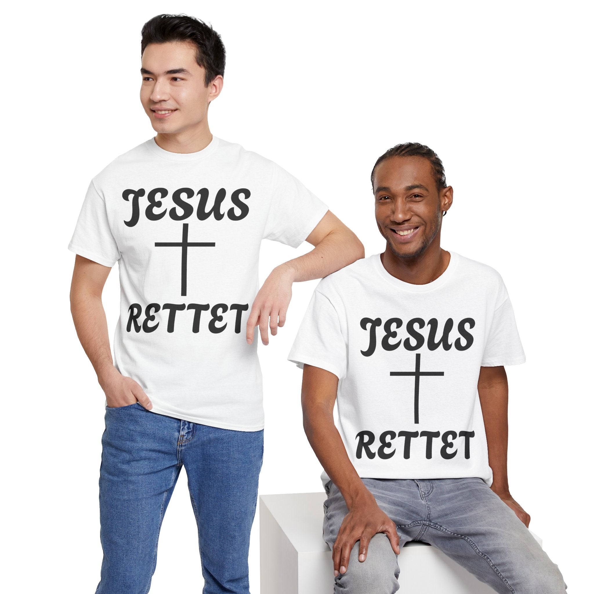 JESUS RETTET T-Shirt mit Kreuz