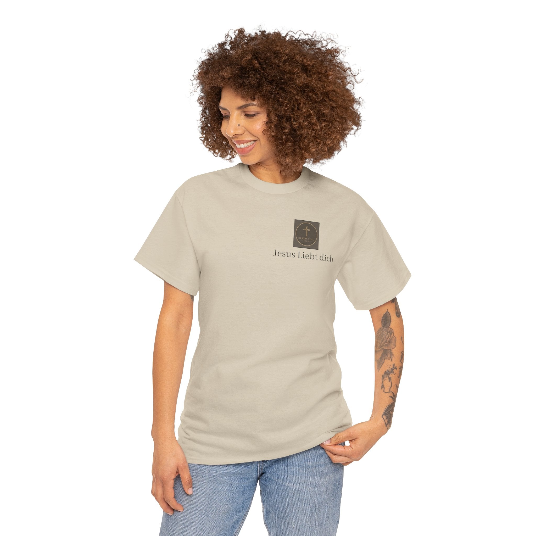 ,,Jesus Liebt dich,, - T-Shirt mit Herzschlag Jesu Logo