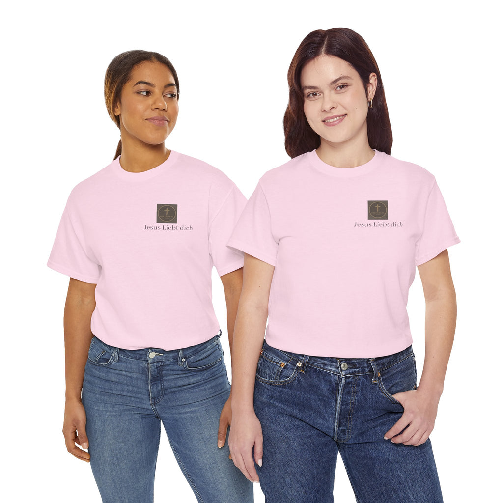 Jesus liebt dich T-Shirt mit Herzschlag Jesu Logo