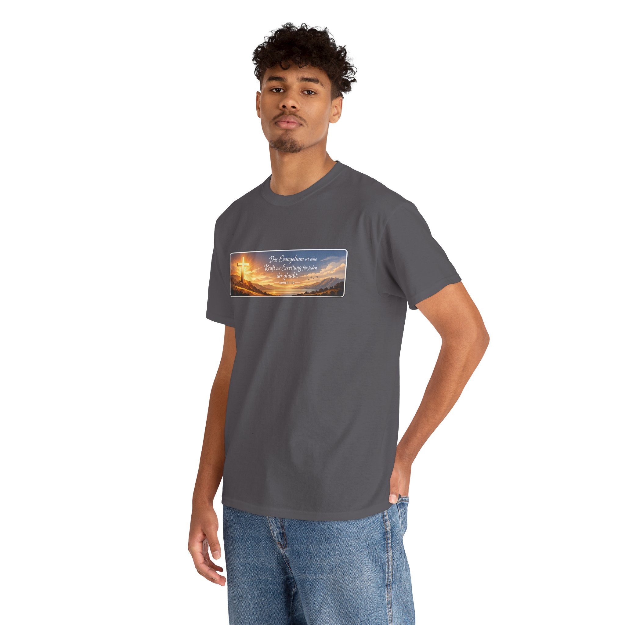 Römer 1:16 ,,Das Evangelium ist eine kraft zur Errettung für jeden der Glaubt,, Design T-Shirt