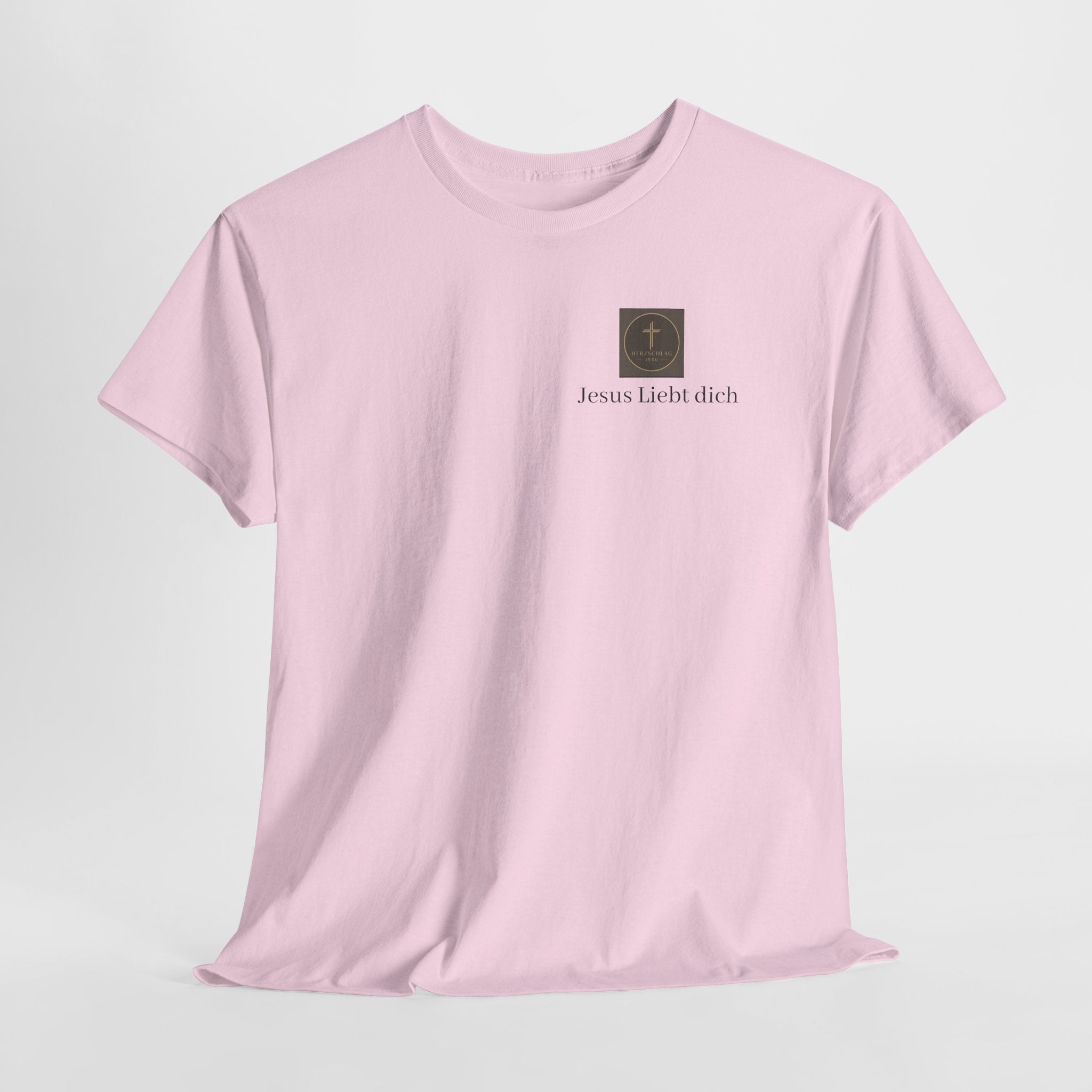 Jesus liebt dich T-Shirt mit Herzschlag Jesu Logo