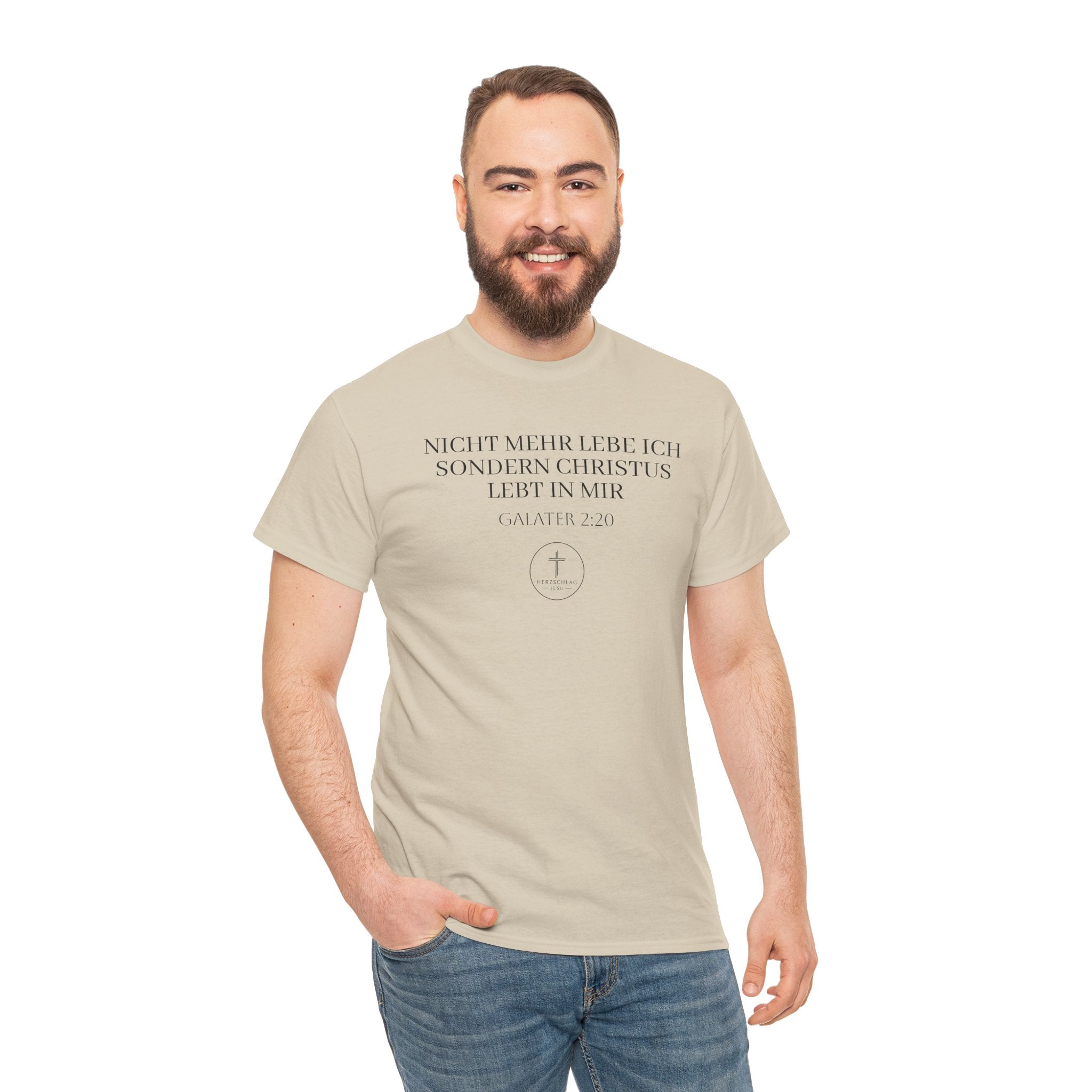 ,,Nicht mehr lebe ich sondern Christus lebt in mir,, Galater 2:20 - T-Shirt