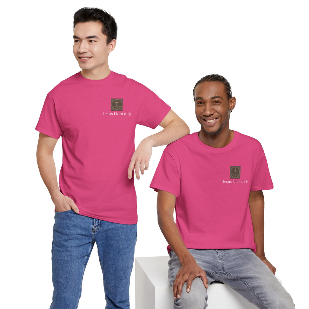 Jesus liebt dich T-Shirt mit Herzschlag Jesu Logo