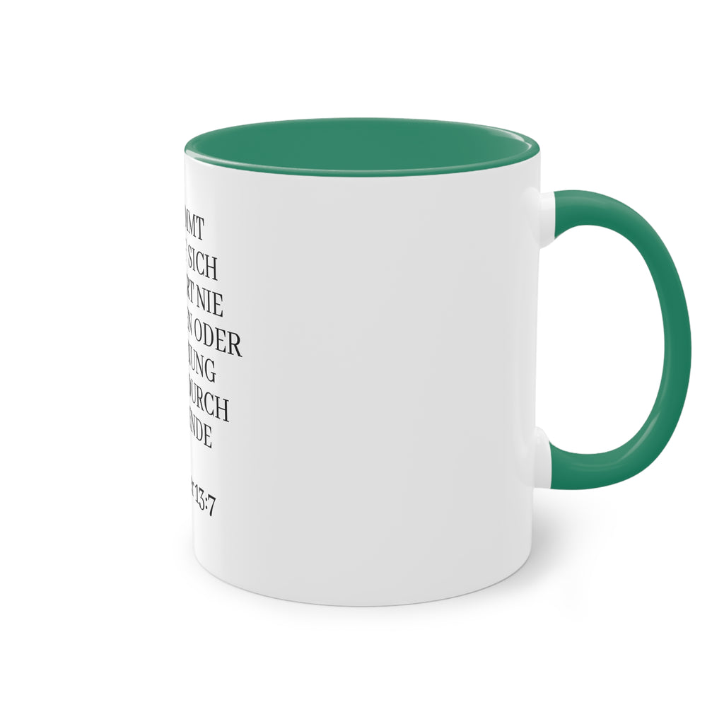 1.Korinther 13:7 - Tasse