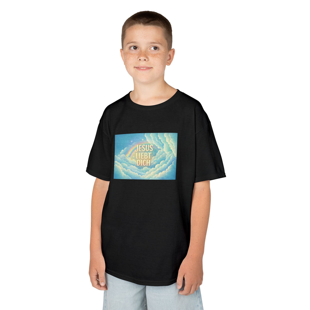 "Jesus liebt dich" Himmel Design Kids T-Shirt