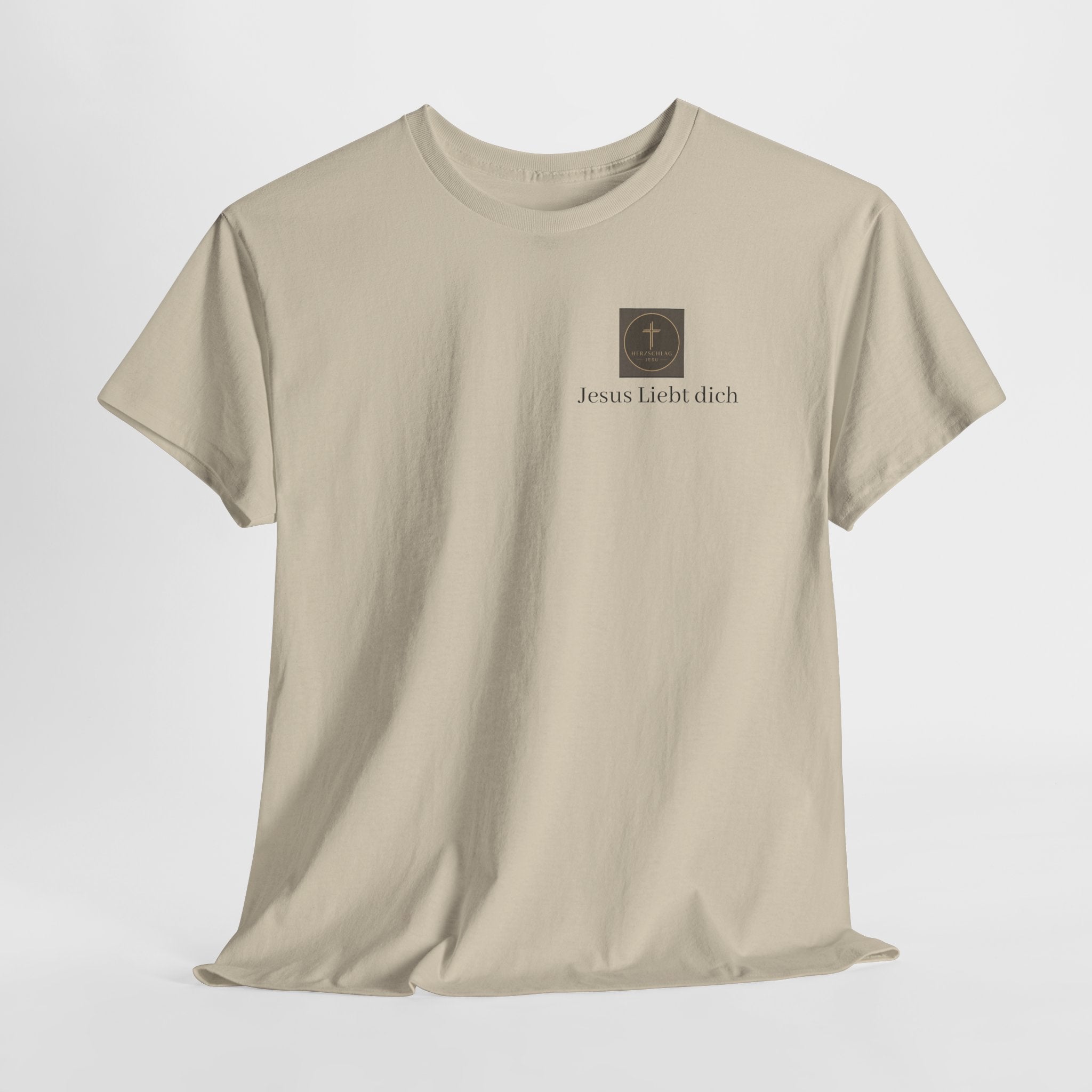 Jesus liebt dich T-Shirt mit Herzschlag Jesu Logo