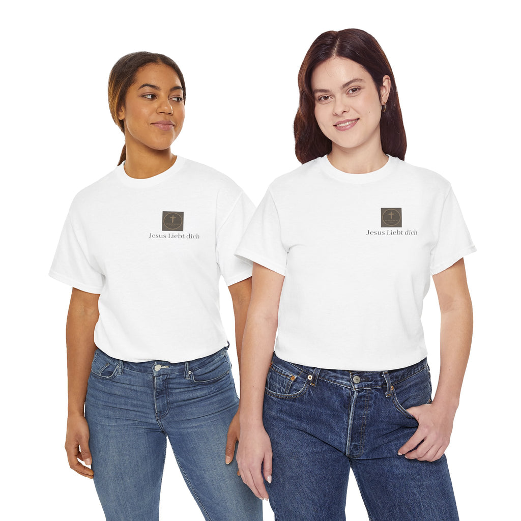Jesus liebt dich T-Shirt mit Herzschlag Jesu Logo