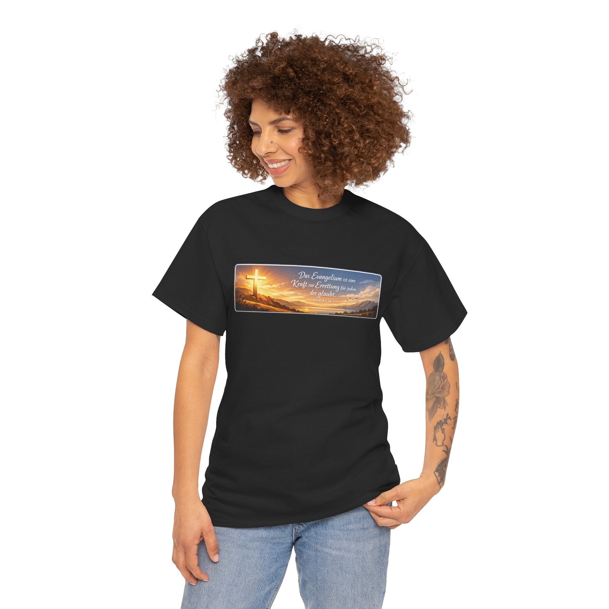 Römer 1:16 ,,Das Evangelium ist eine kraft zur Errettung für jeden der Glaubt,, Design T-Shirt