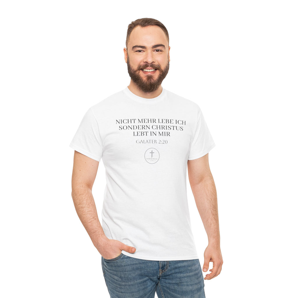 ,,Nicht mehr lebe ich sondern Christus lebt in mir,, Galater 2:20 - T-Shirt