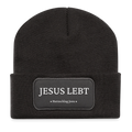 Recycelte Patch Beanie - Jesus Lebt - Dunkelgrau