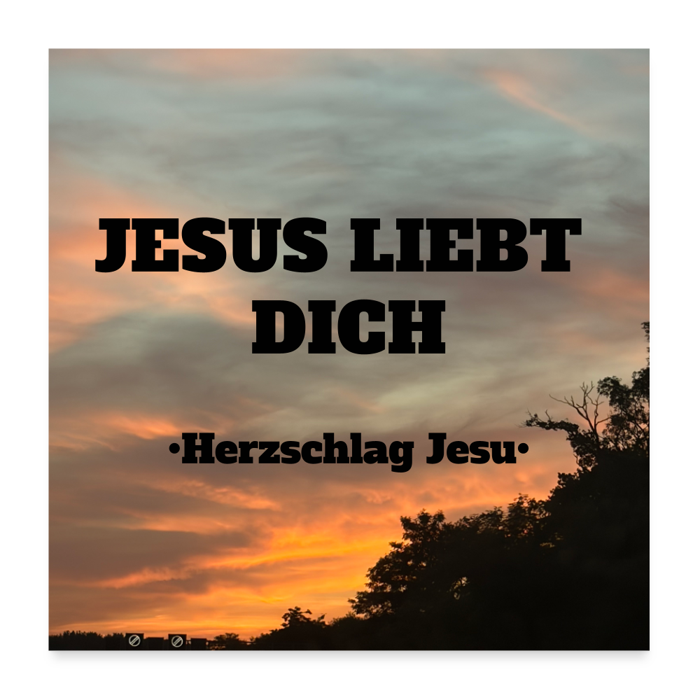 Poster 60x60 cm - Jesus liebt dich - Weiß