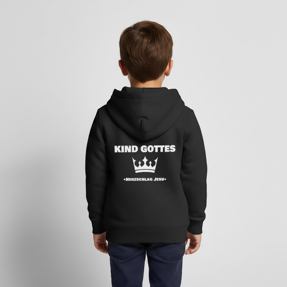 Kinder Premium Kapuzenjacke - Kind Gottes - mit Krone - Schwarz