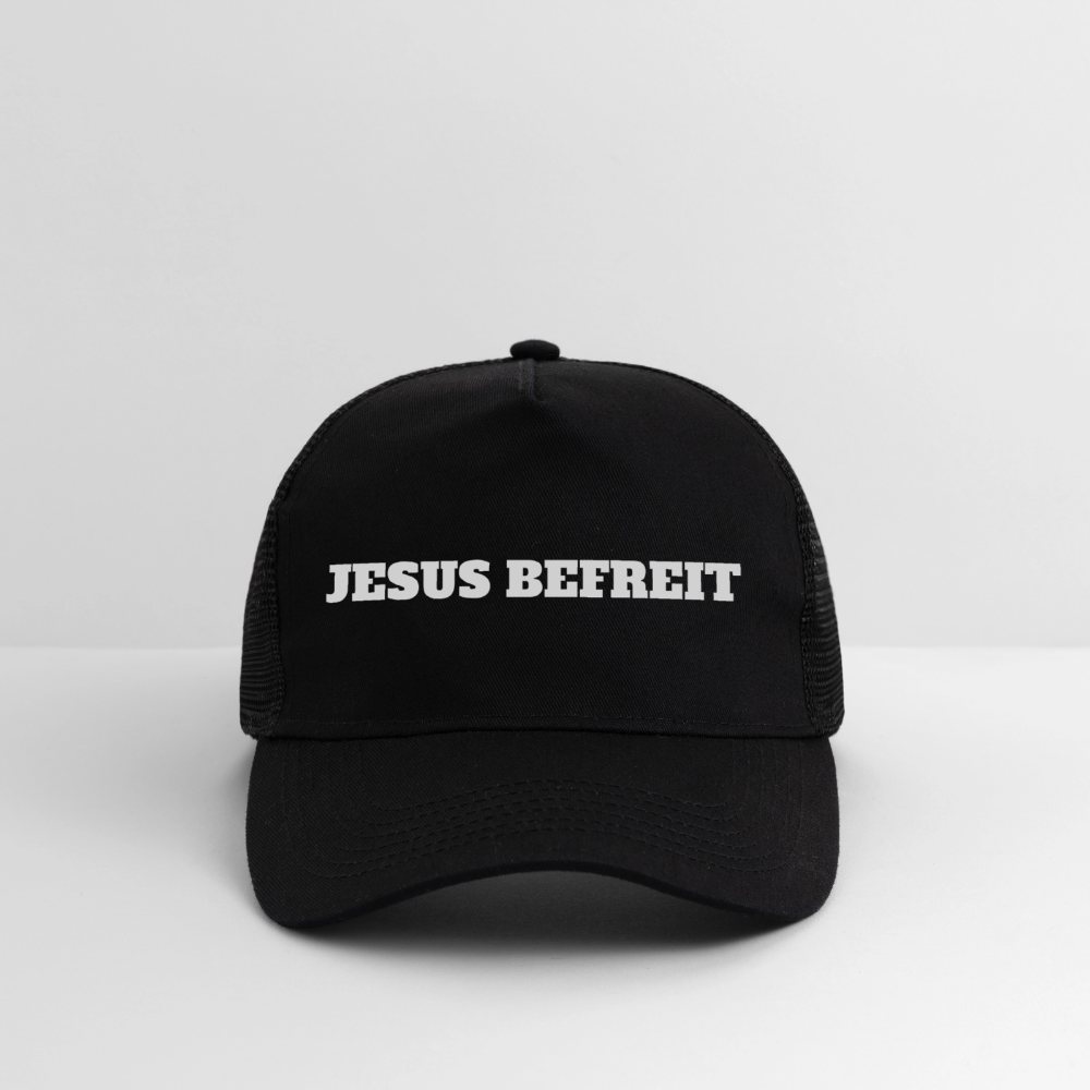 Trucker Cap - Jesus Befreit - Schwarz/Schwarz