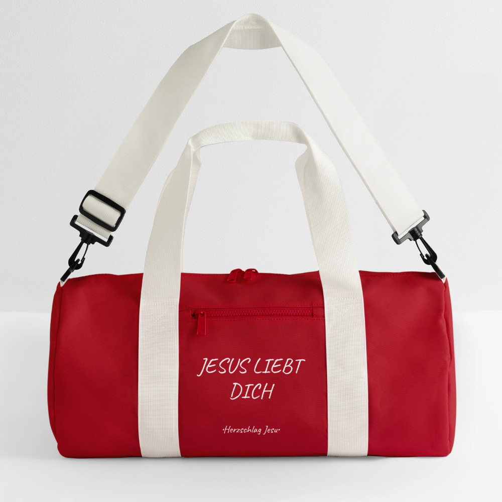 Reisetasche - Jesus liebt dich - Klassisches Rot/Offwhite